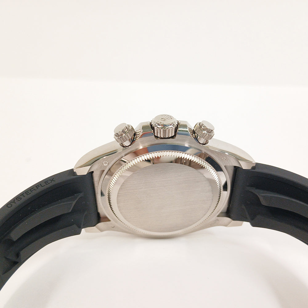 Daytona White Gold Black Ceramic Bezel with Rubber Strap 126519LNG