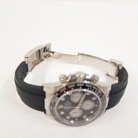 Daytona White Gold Black Ceramic Bezel with Rubber Strap 126519LNG