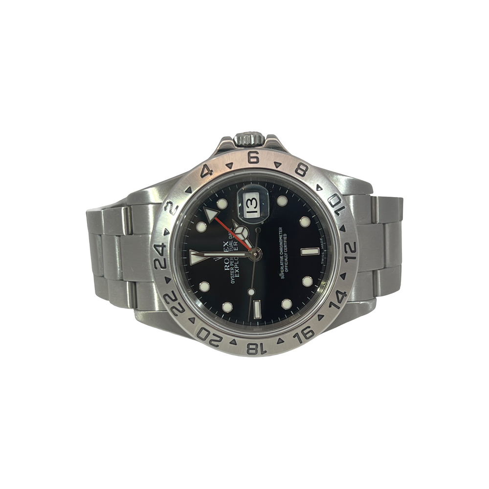 Pre-Owned Rolex Explorer II 40mm Black Dial Stainless Steel Ref. 16570