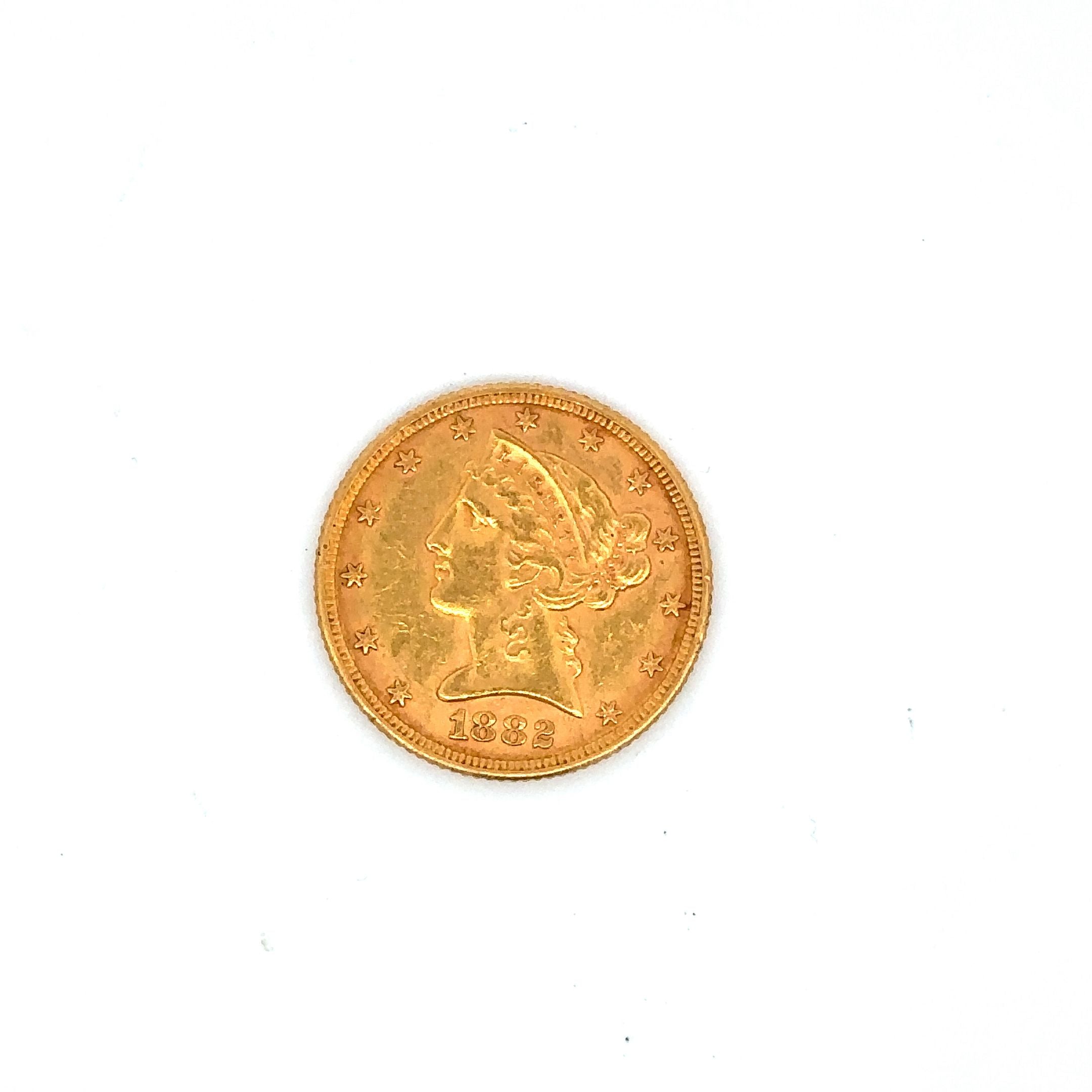 1882-P 5 Dollar Liberty 
1/4