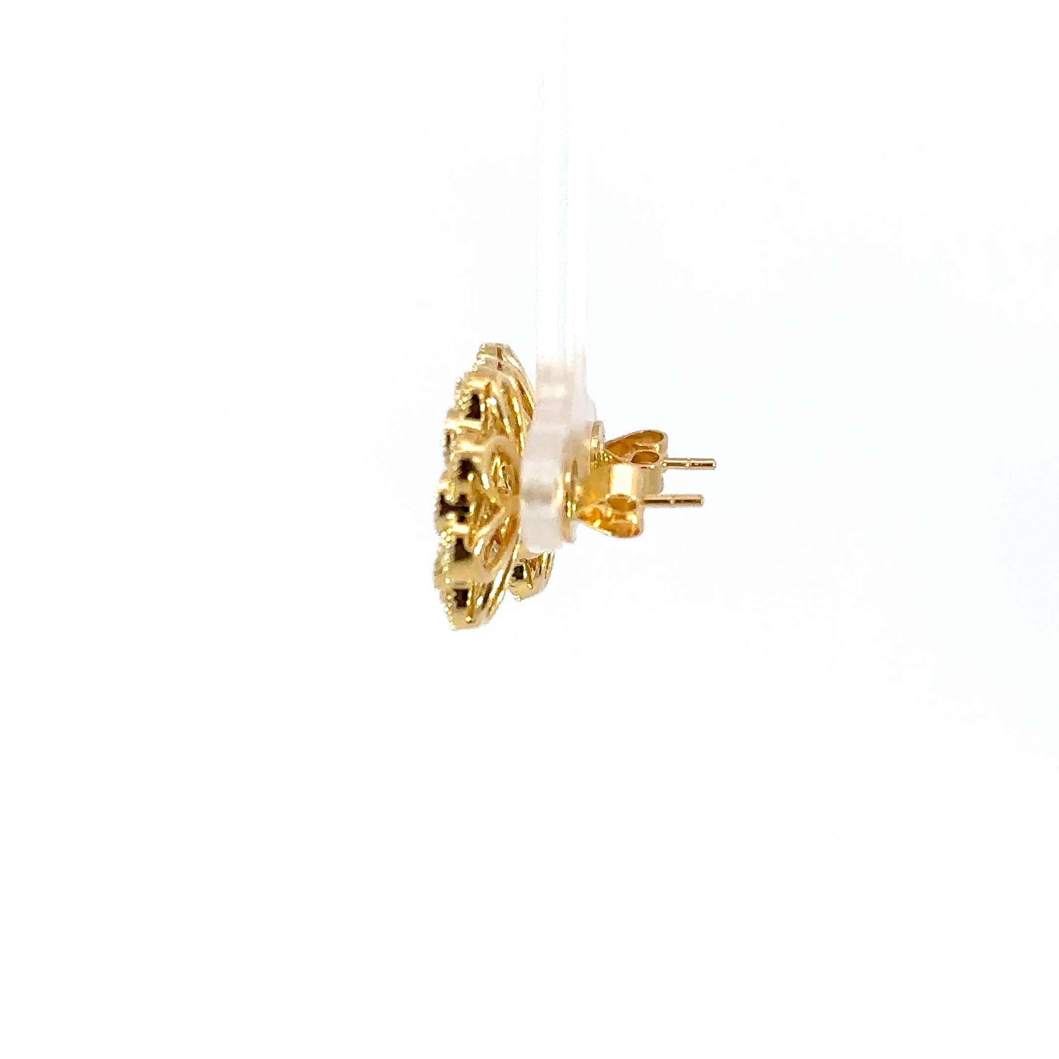 18kt yg Flower Earrings 
with