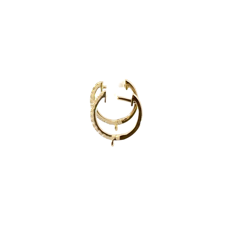 14K White 0.16ct Dia top hoop