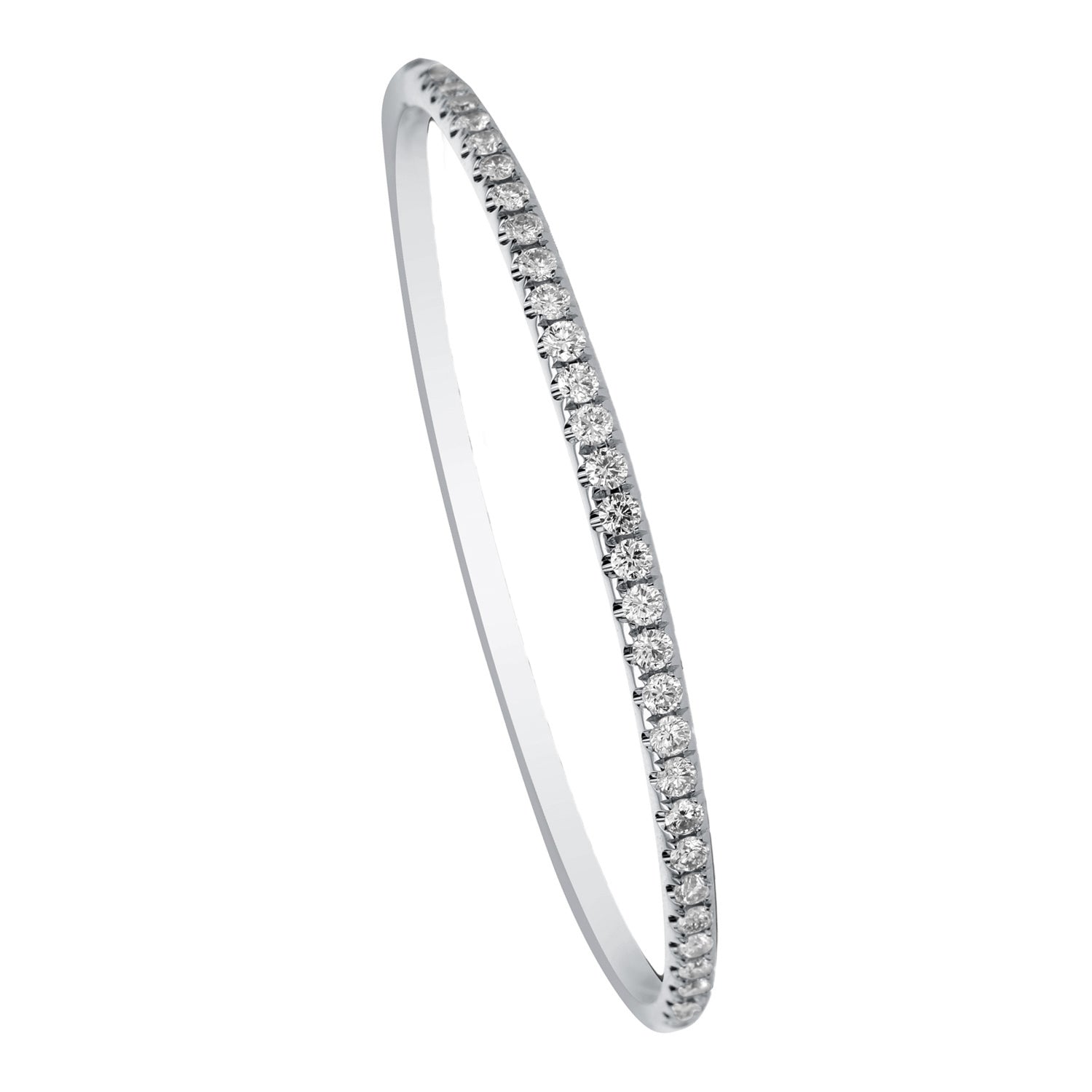 18K White Gold Diamond Bangle