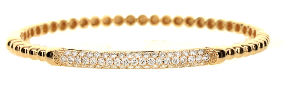 18k Yellow Gold Diamond Beaded