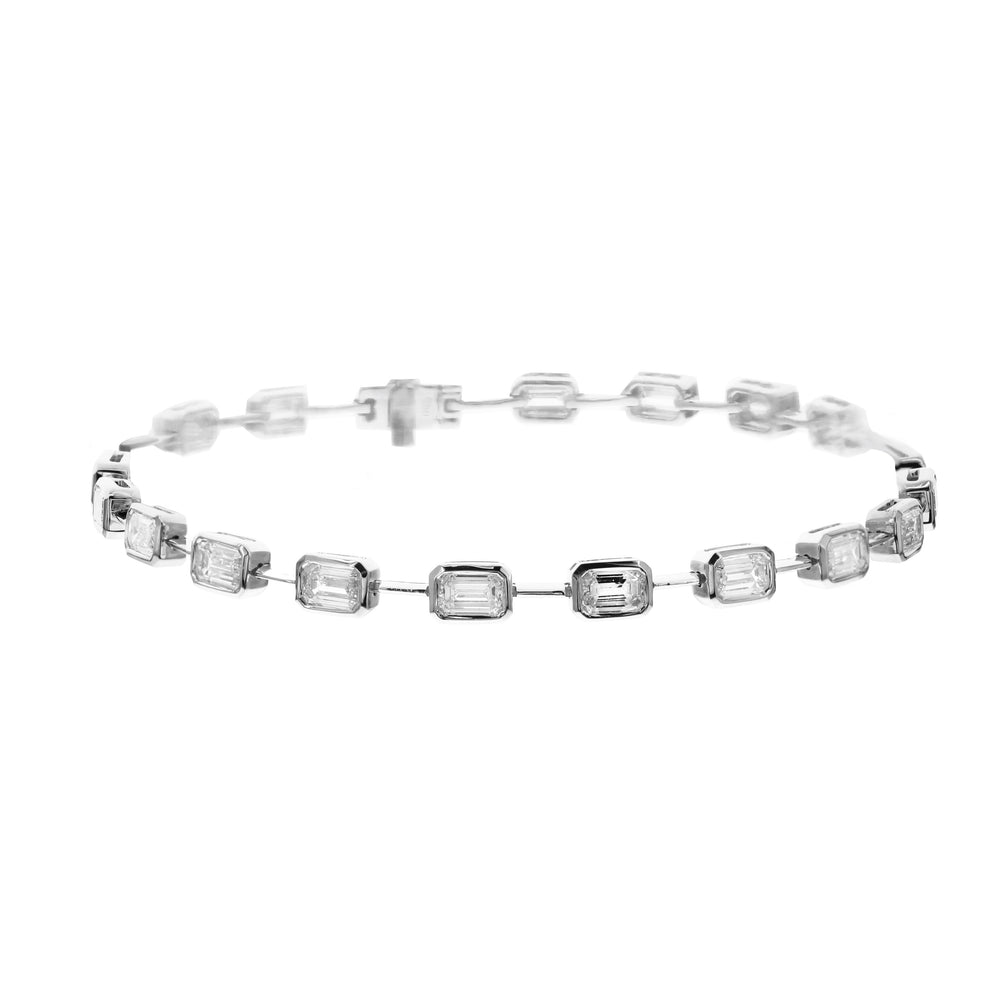 18k White Gold Emerald Diamond Bracelet