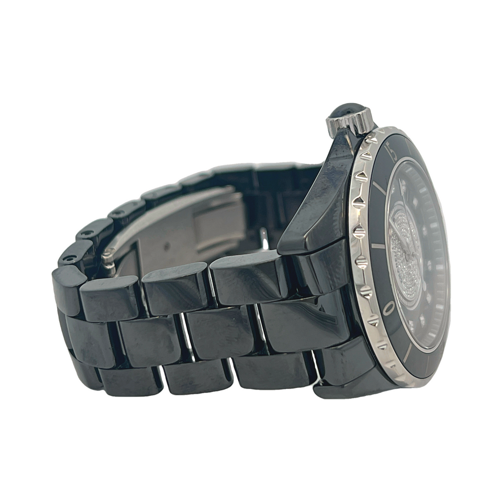 Pre-Owned Chanel J12 Automatic Black Ceramic Diamond Dial Watch