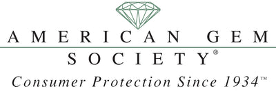 American Gem Society logo with a green gemstone icon above the text.