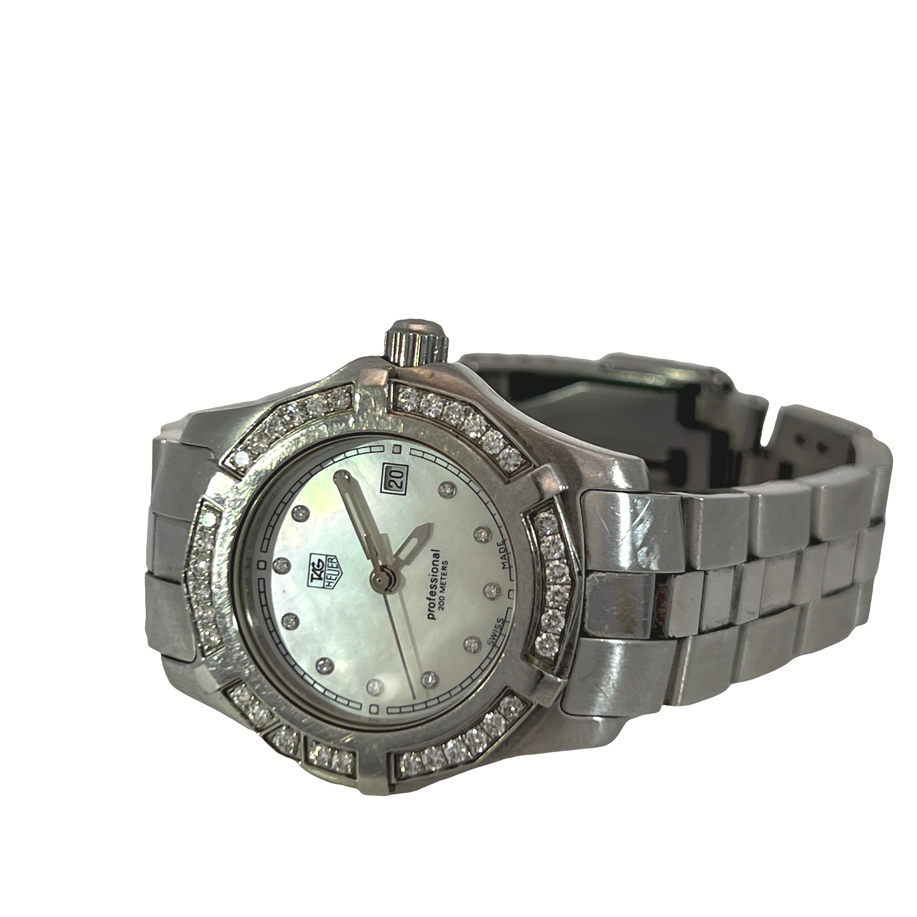 Pre-Owned TAG Heuer 2000 Exclusive Professional Diamond 0.53 Carats 27mm Watch Ref. WN131J.BA0360 Box & Papers