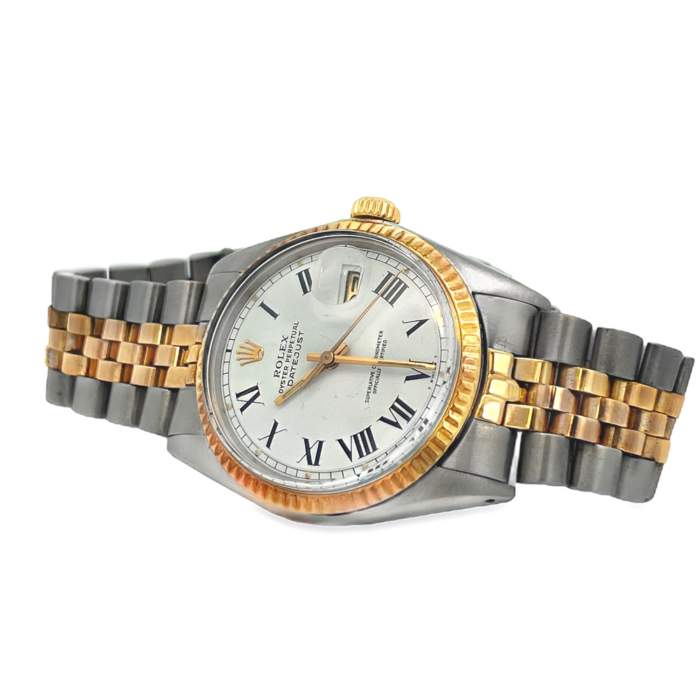 Pre-Owned Rolex Datejust Ref. 1505/33 "Buckley Dial" Two-Tone Watch – Box Included