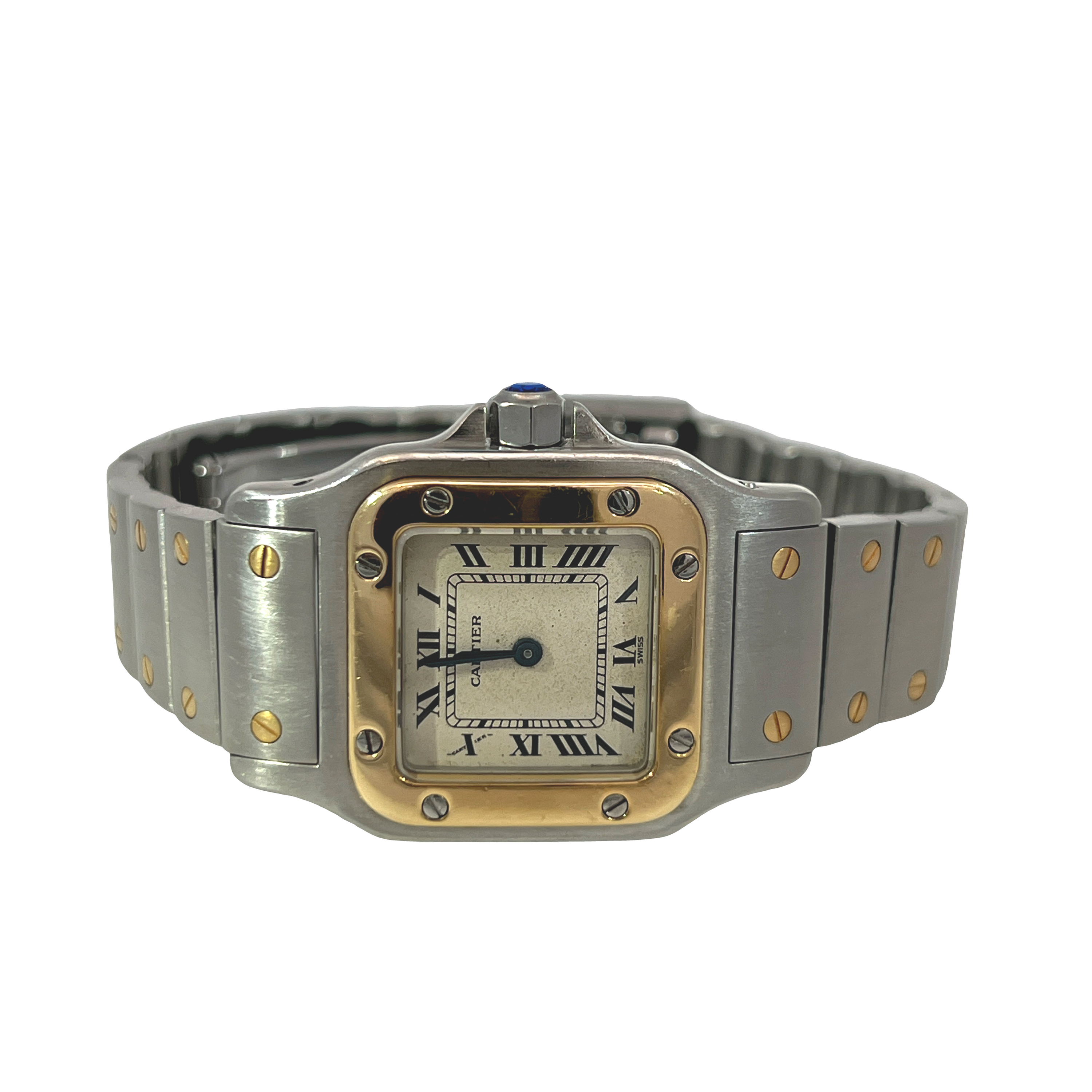 Pre-Owned Cartier Santos Galbée 24mm Ref. 1567 Two-Tone 18K Gold & Stainless Steel Quartz Watch