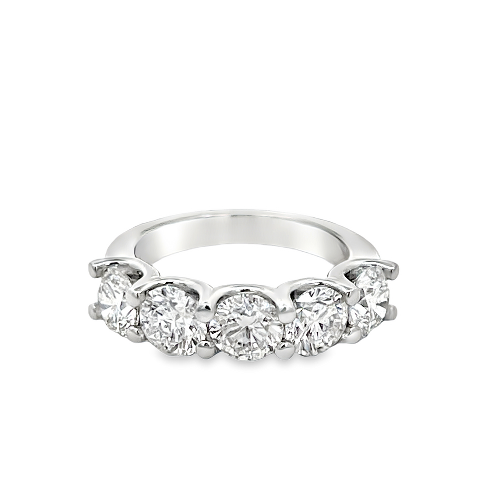 Platinum 3.60 Carat Five Stone Diamond Ring