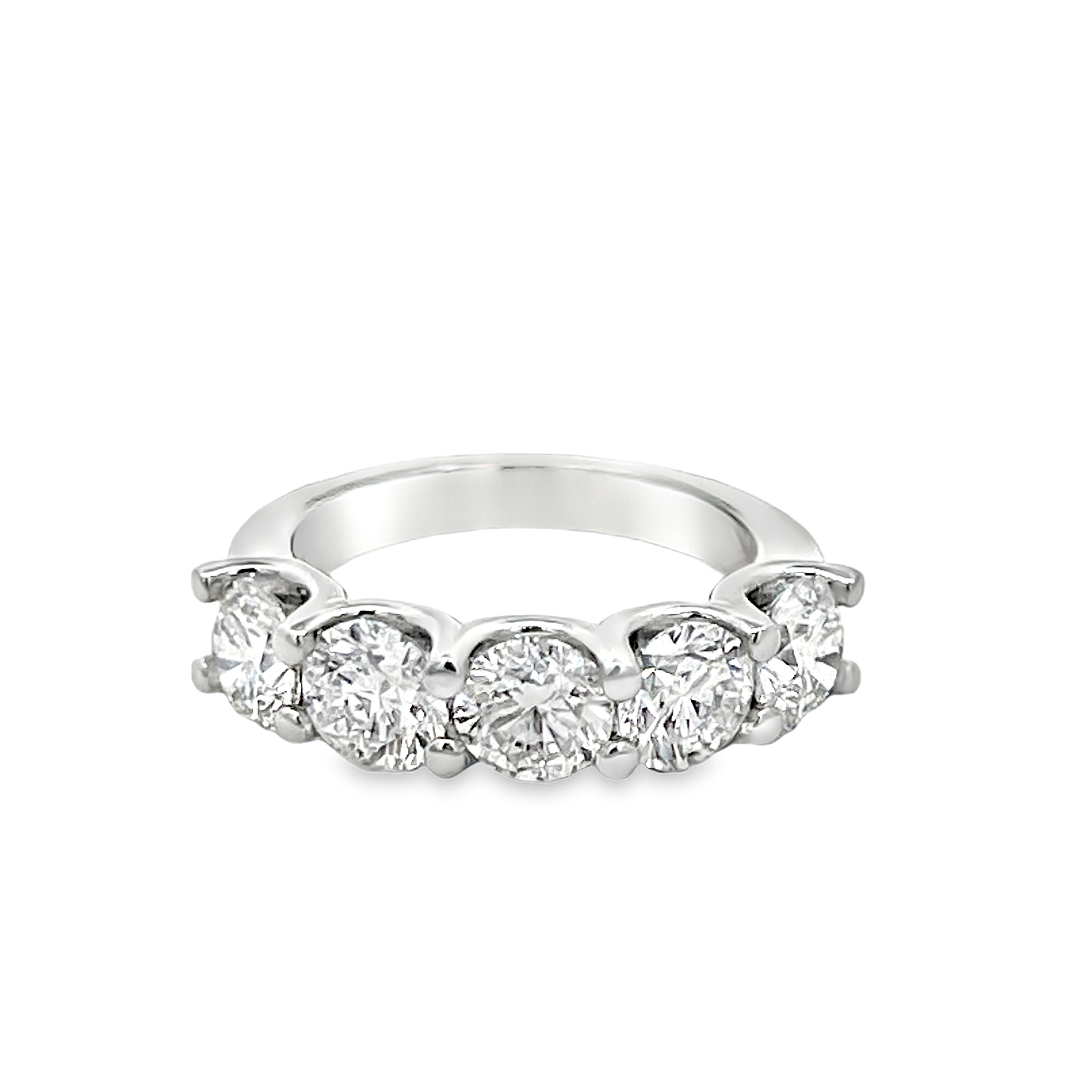 Platinum 3.60 Carat Five Stone Diamond Ring