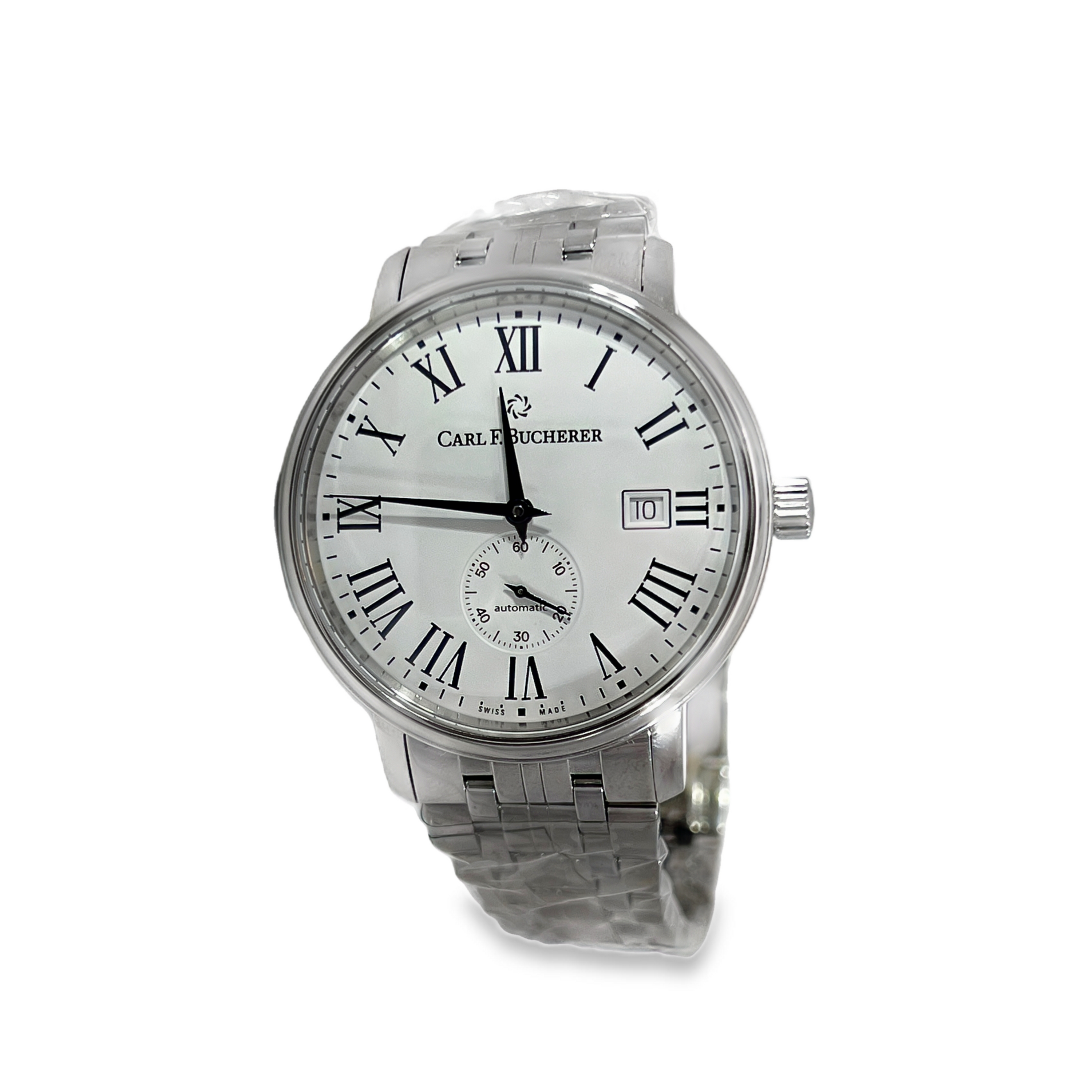 Pre-Owned Carl F. Bucherer Adamavi 39mm Automatic White Roman Dial Ref. 10321.08 --Box & Papers