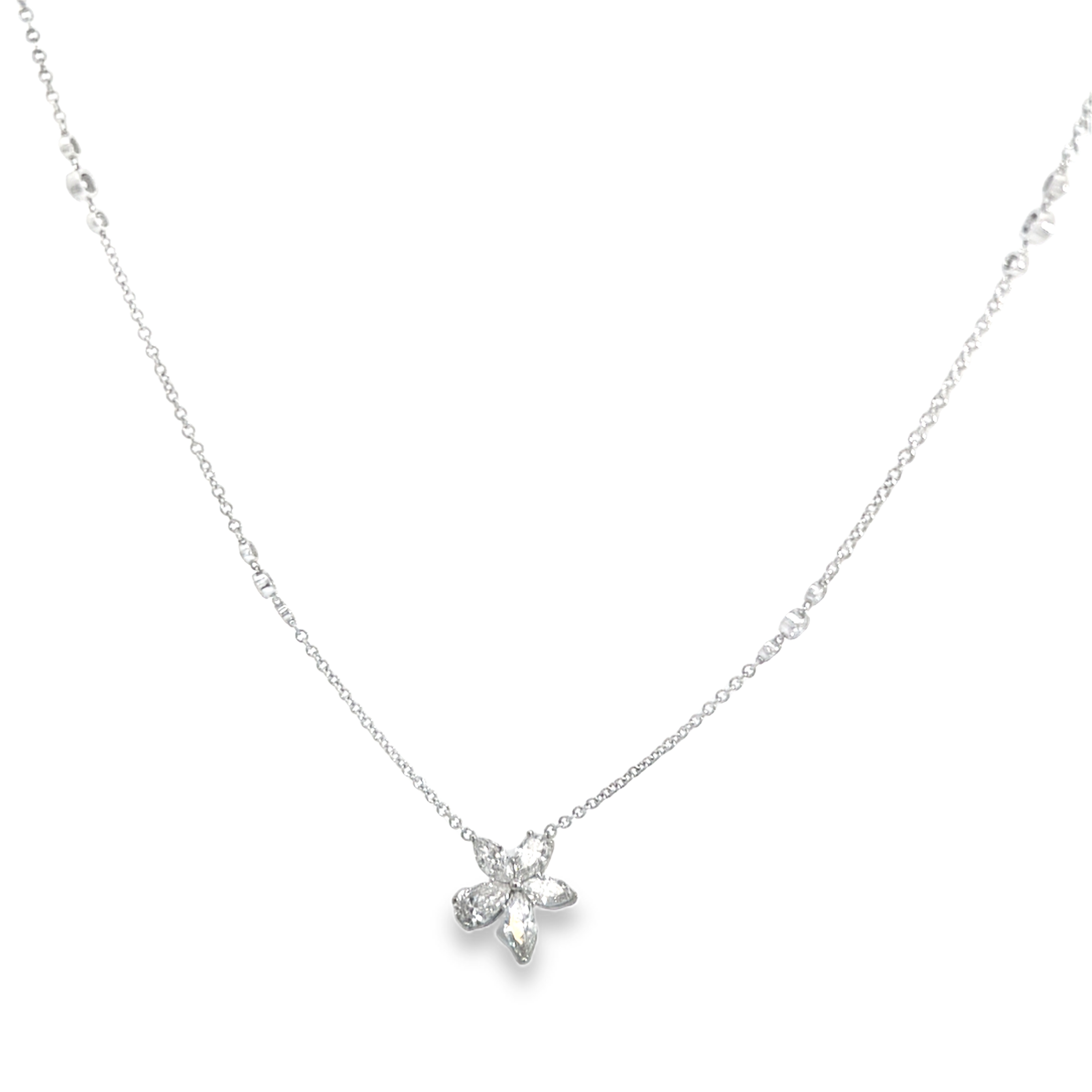 Estate Tiffany Victoria® Platinum Diamond Mixed Cluster Necklace Approx. 3.00 CTTW