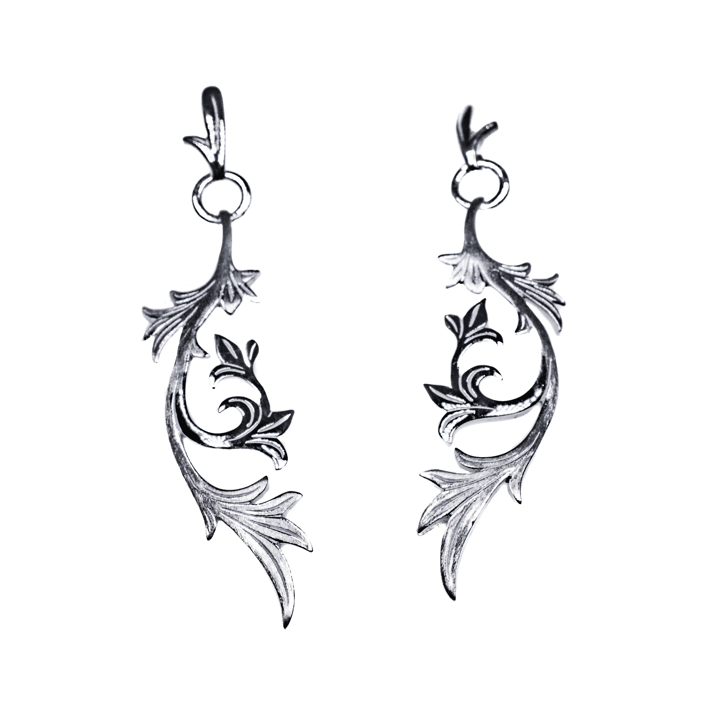 Silver “The Garden” Drop Earrings – Floral Vine Nature Inspired Design