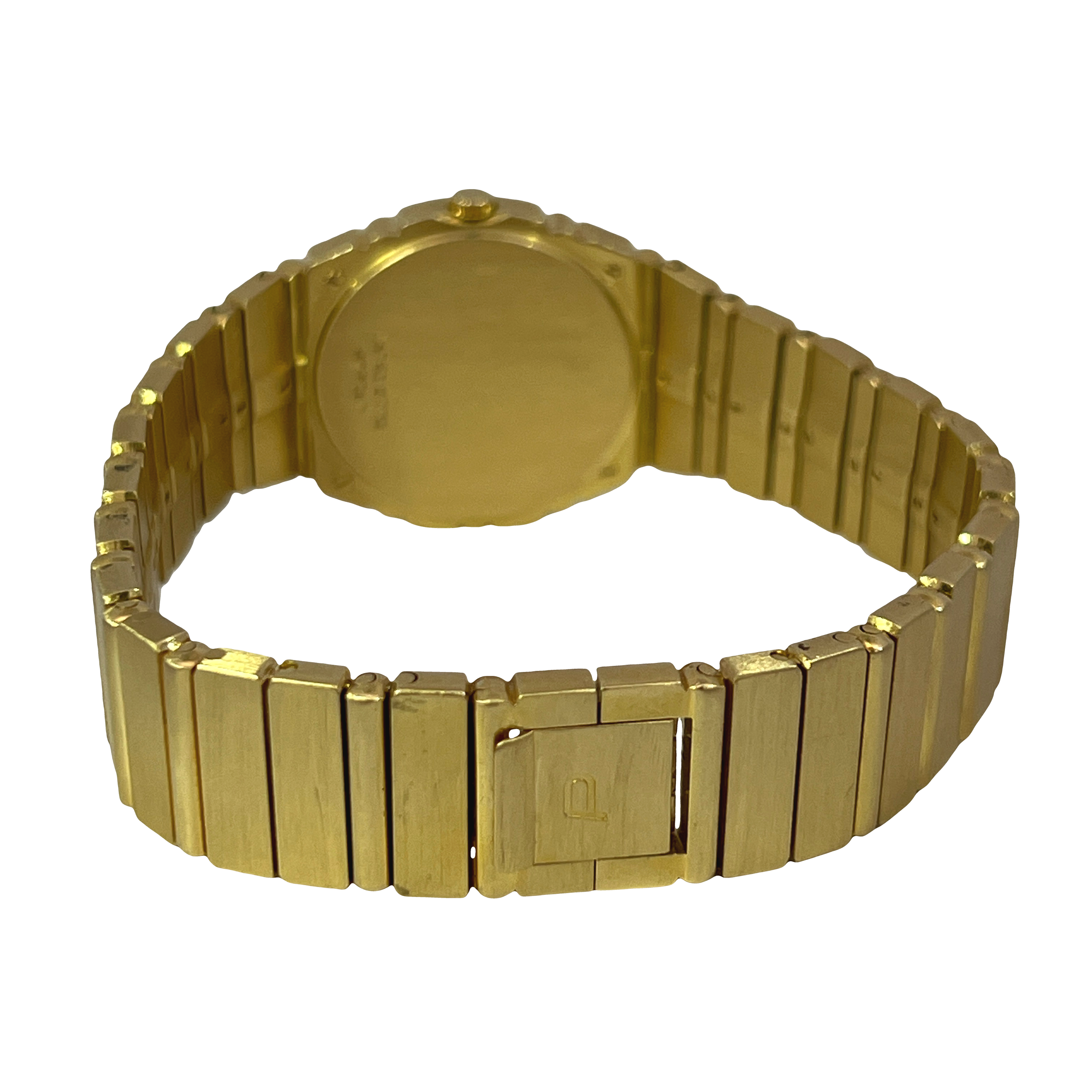 Pre-Owned Piaget Polo Small 18K Yellow Gold Black Dial Quartz Watch Ref. 15761