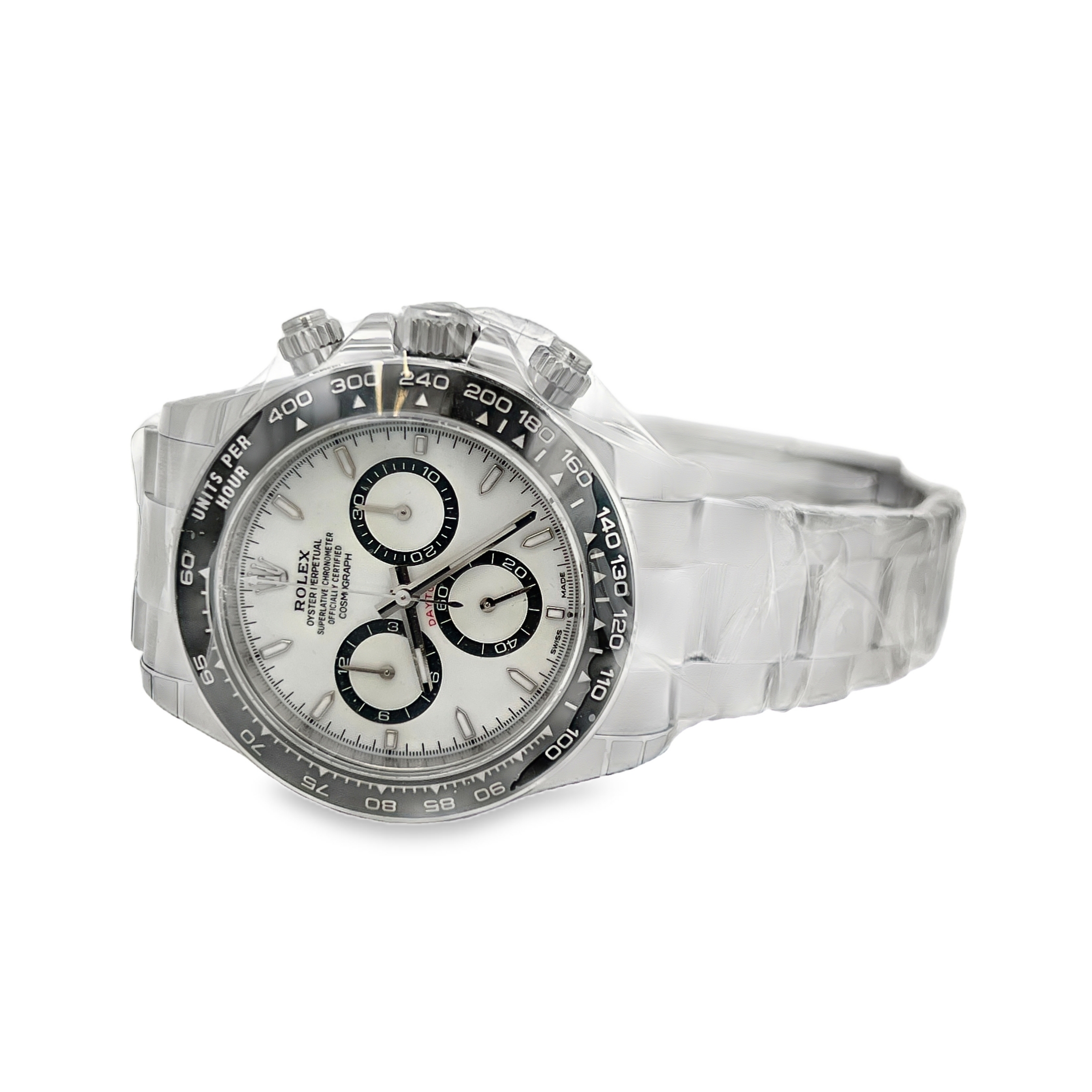 Pre-Owned Rolex Cosmograph Daytona "Panda" Ref. 126500LN White Dial Stainless Steel Watch – 2024, Box & Papers