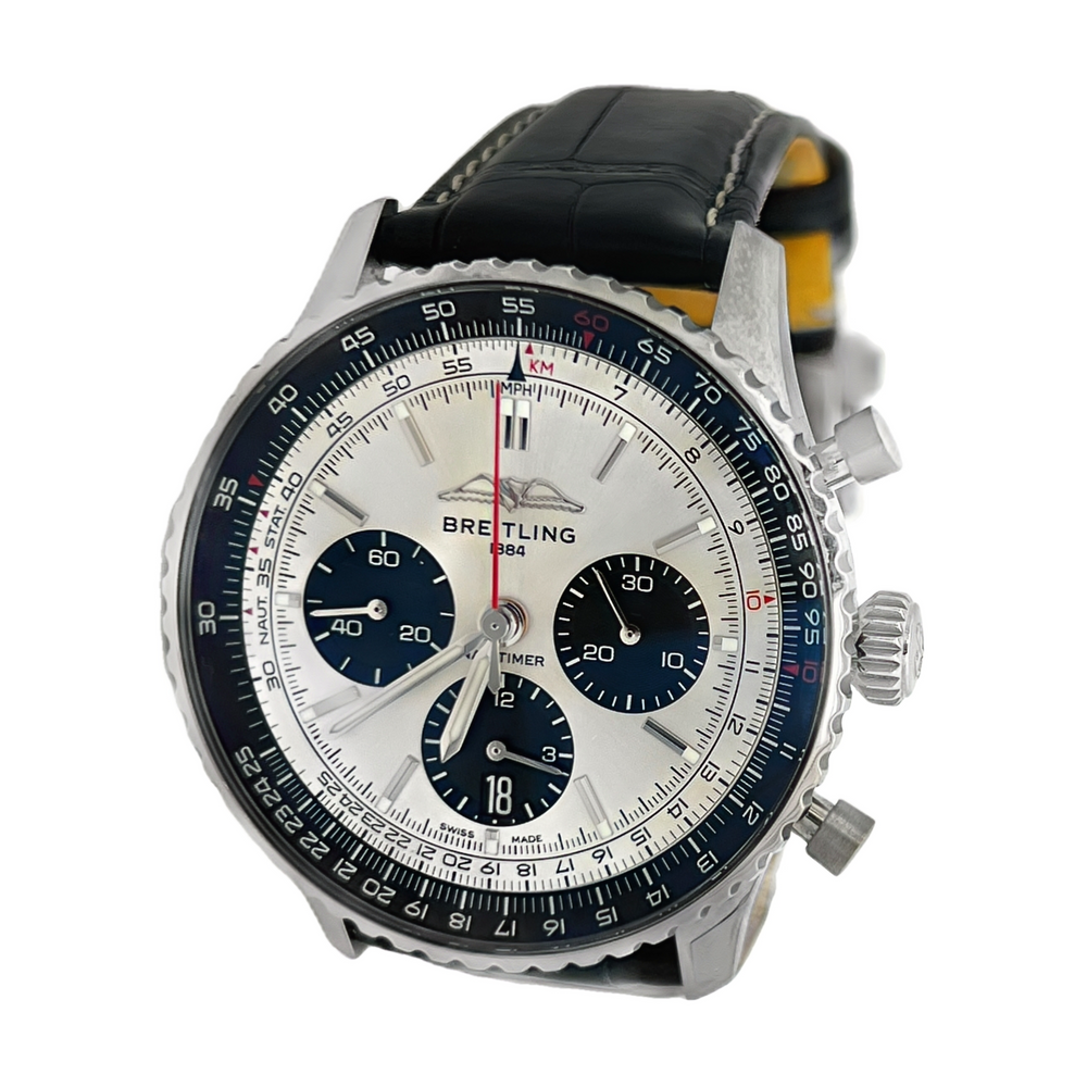 Pre-Owned Breitling Navitimer B01 Chronograph 43 Watch Ref. AB0138 – Box & Papers