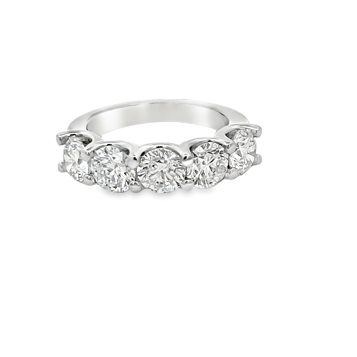 Platinum 3.60 Carat Five Stone Diamond Ring