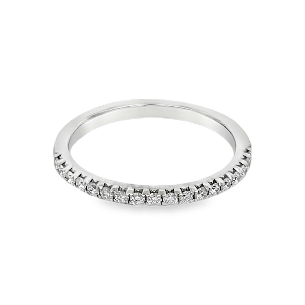 14K White Gold Diamond Half Eternity Band Ring