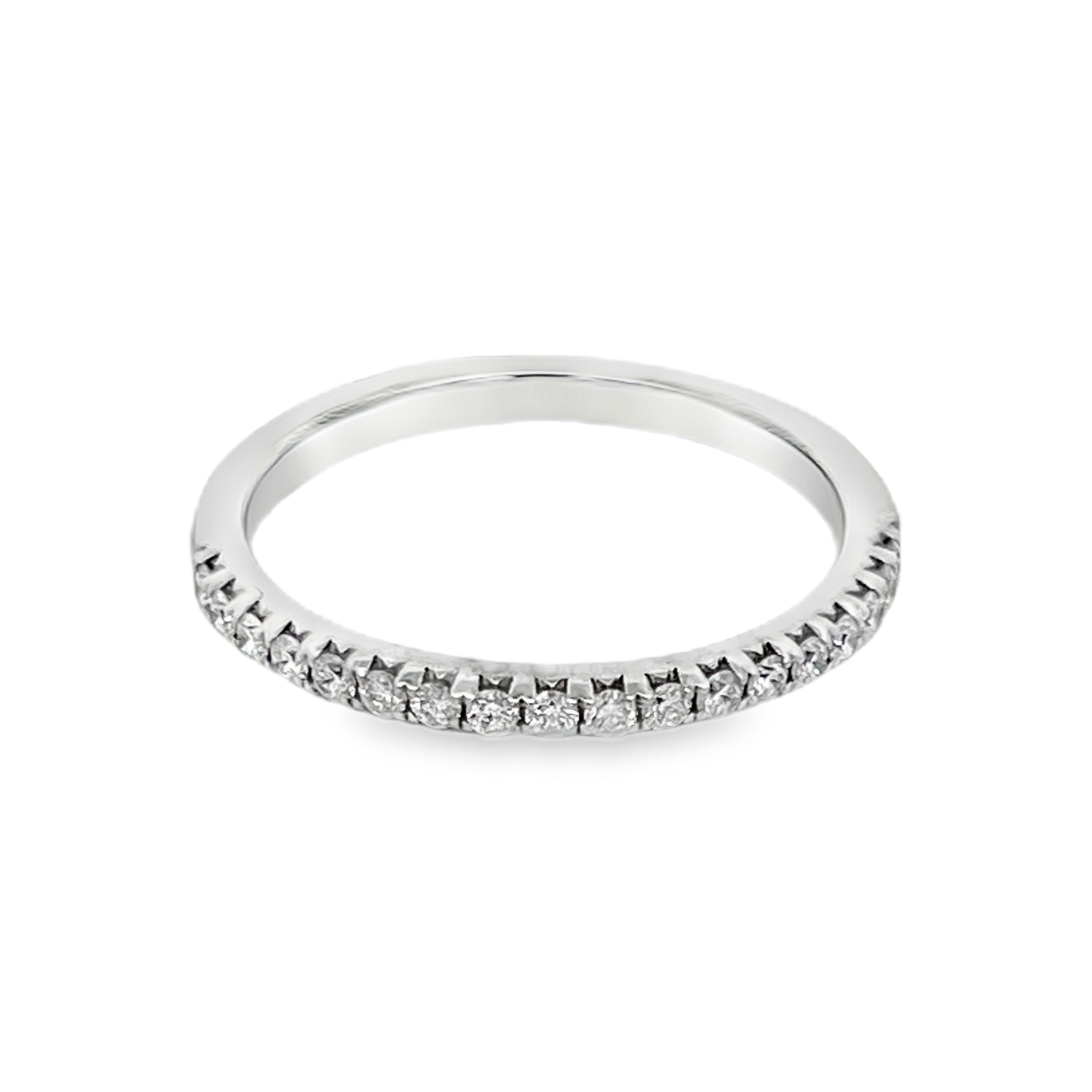 14K White Gold Diamond Half Eternity Band Ring