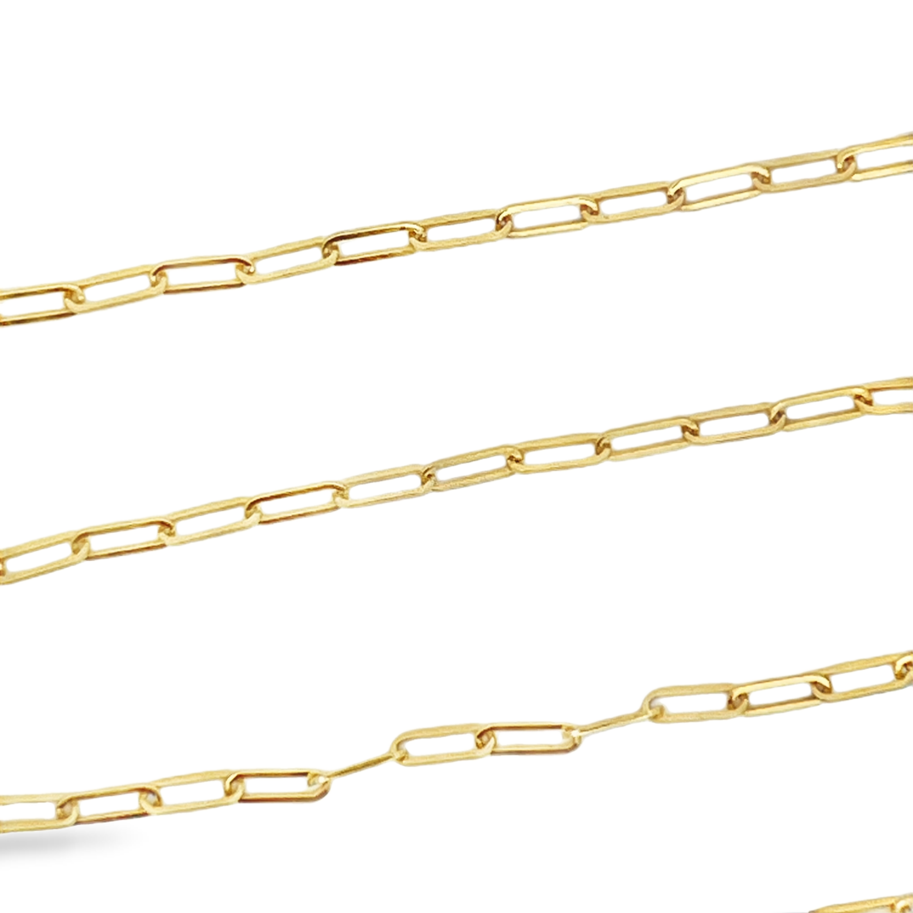 14K Yellow Gold Paperclip Link Chain Necklace, 2.1mm, 18 Inch