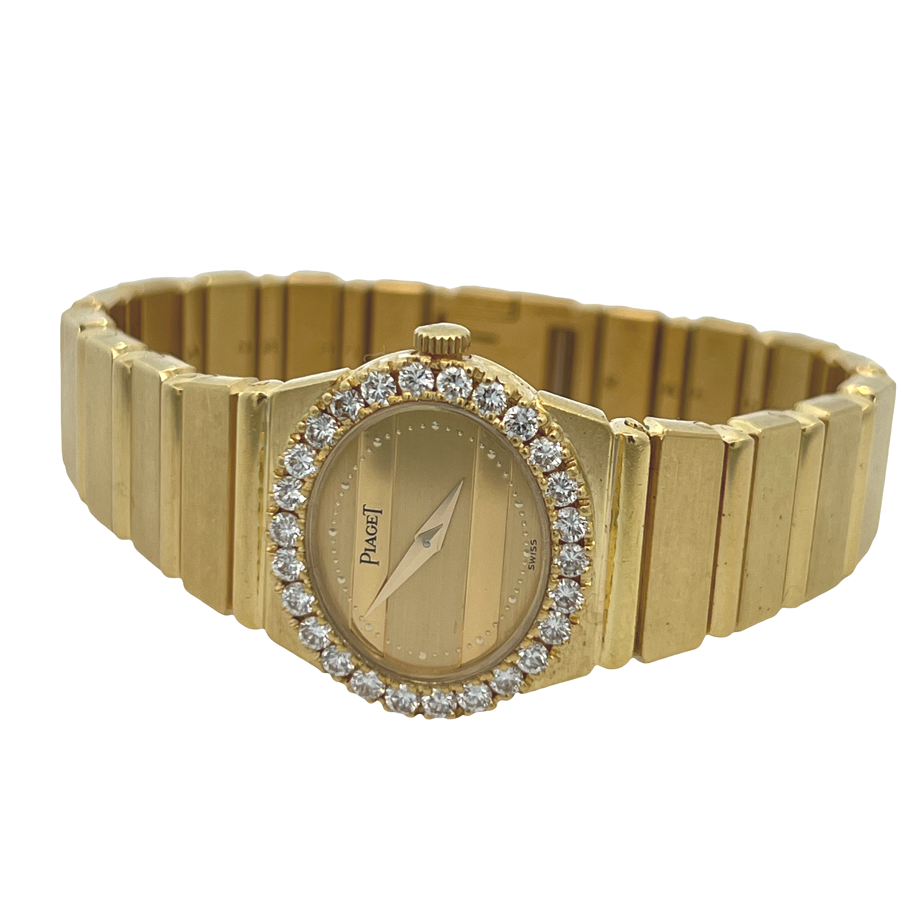 Pre-Owned Piaget Polo 18K Yellow Gold Diamond Bezel Ladies Watch Ref. 8306 C701