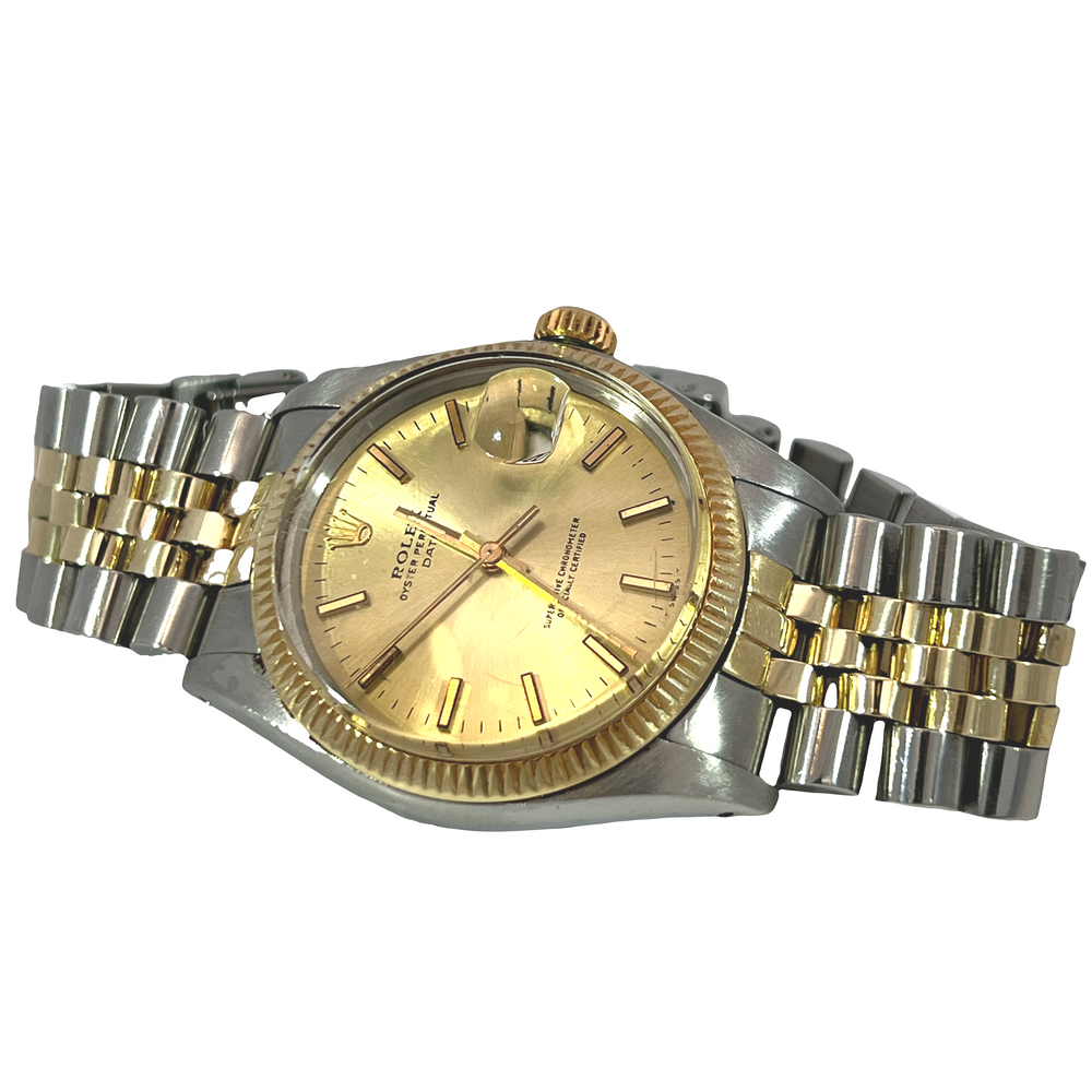 Pre-Owned 1974 Rolex Oyster Perpetual Date 34mm 14K Yellow Gold & Stainless Steel Watch Ref. 1500