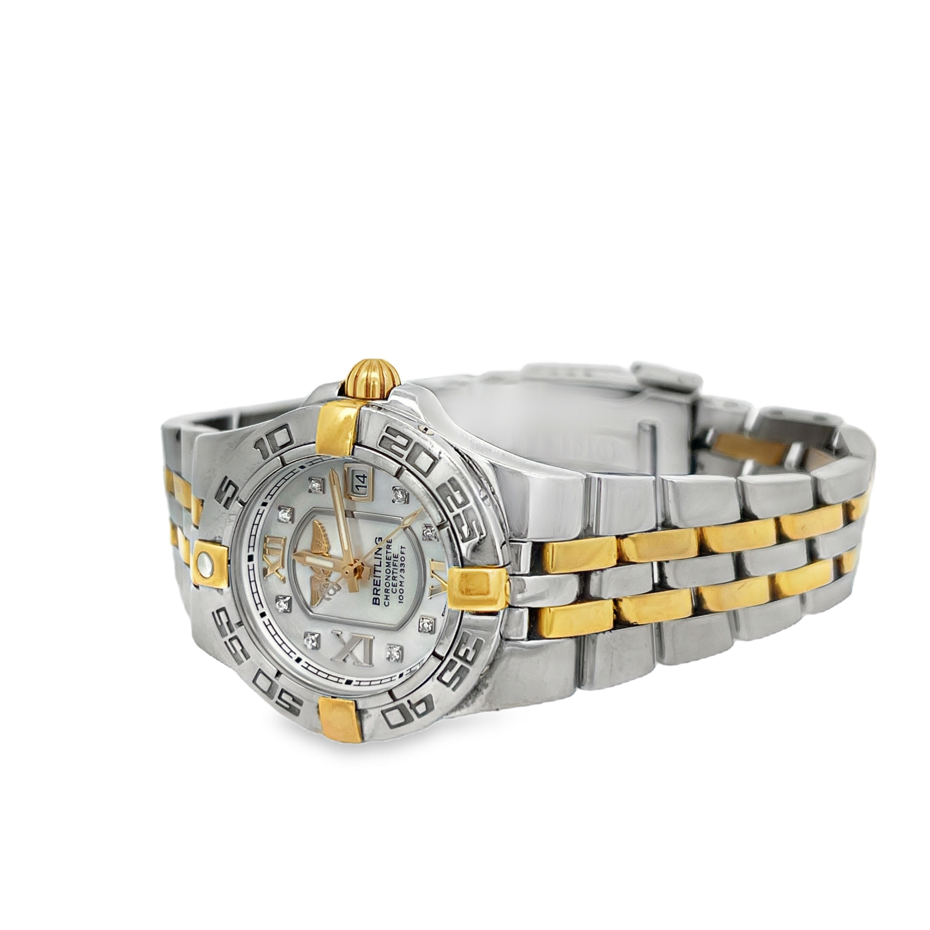 Pre-Owned Breitling Cockpit Lady B71340 Two-Tone Mother-of-Pearl Diamond Dial Watch, 31mm – Box & Papers