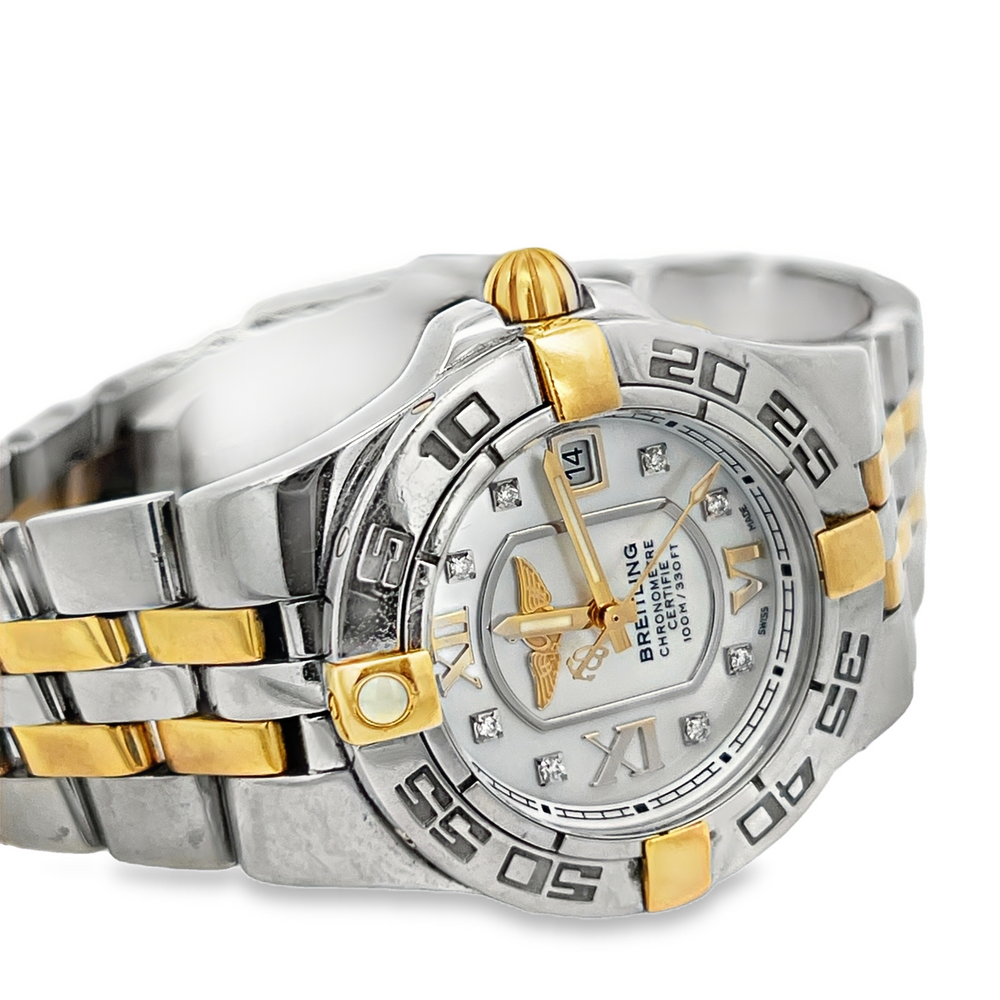 Pre-Owned Breitling Cockpit Lady B71340 Two-Tone Mother-of-Pearl Diamond Dial Watch, 31mm – Box & Papers