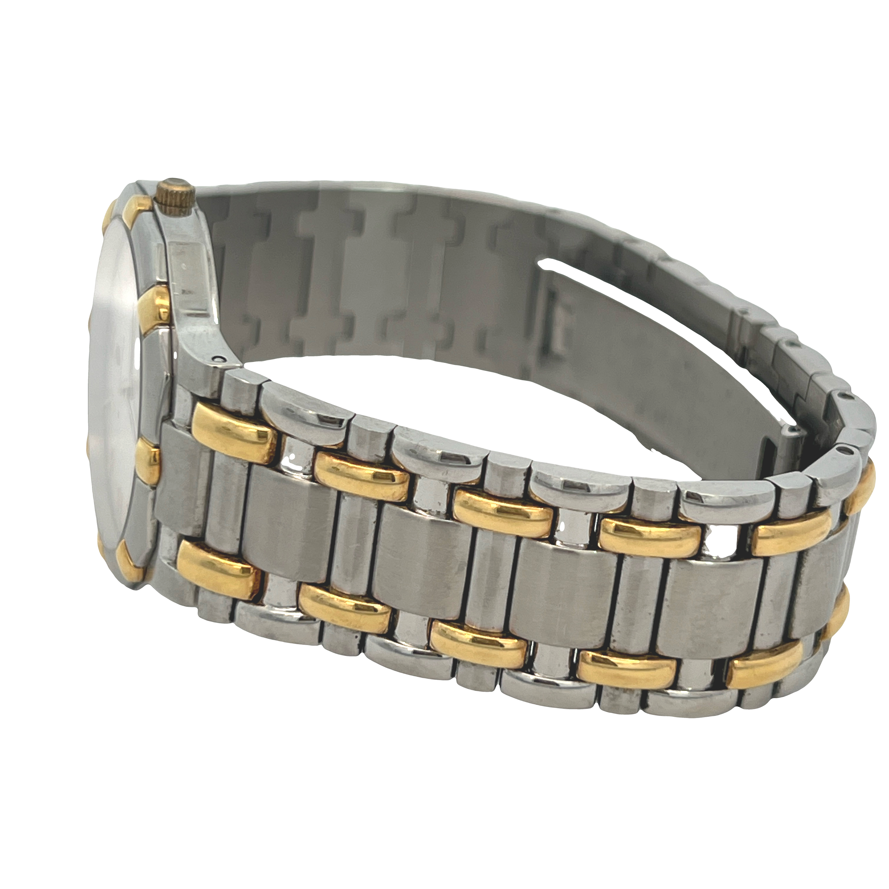 Pre-Owned Concord Saratoga Two-Tone Stainless Steel & 18K Gold Quartz Watch Silver Dial
