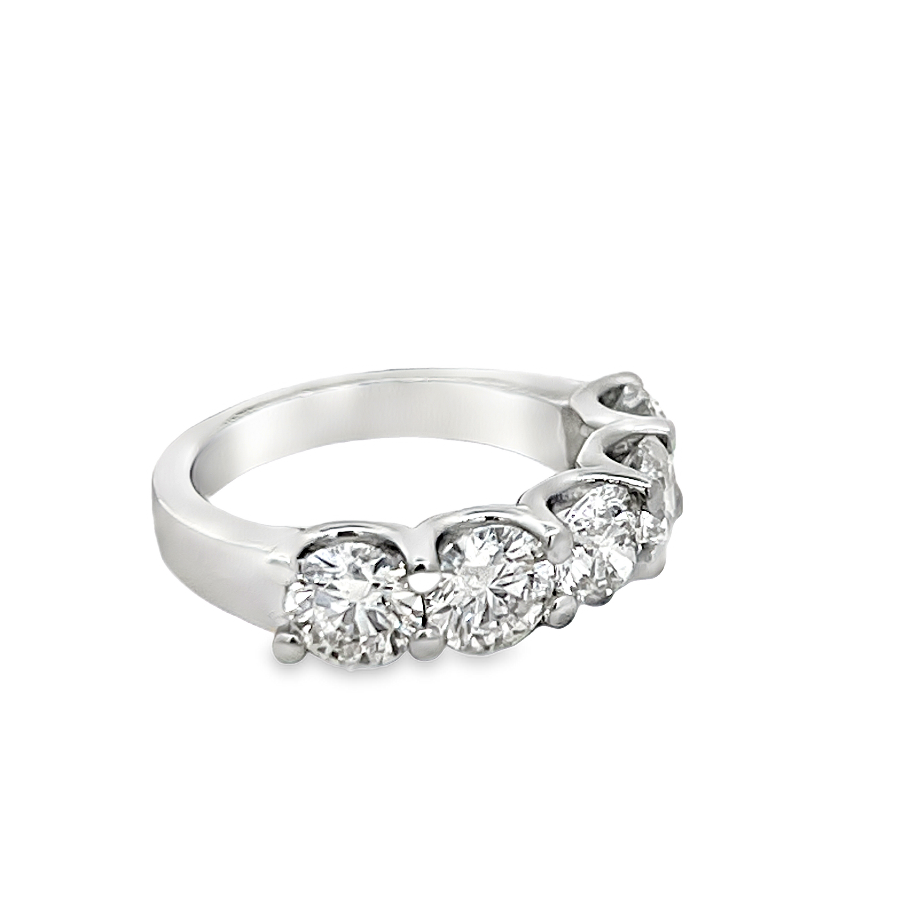 Platinum 3.60 Carat Five Stone Diamond Ring