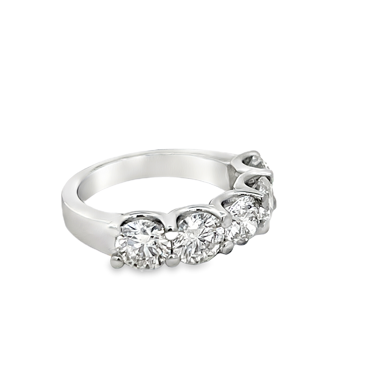 Platinum 3.60 Carat Five Stone Diamond Ring