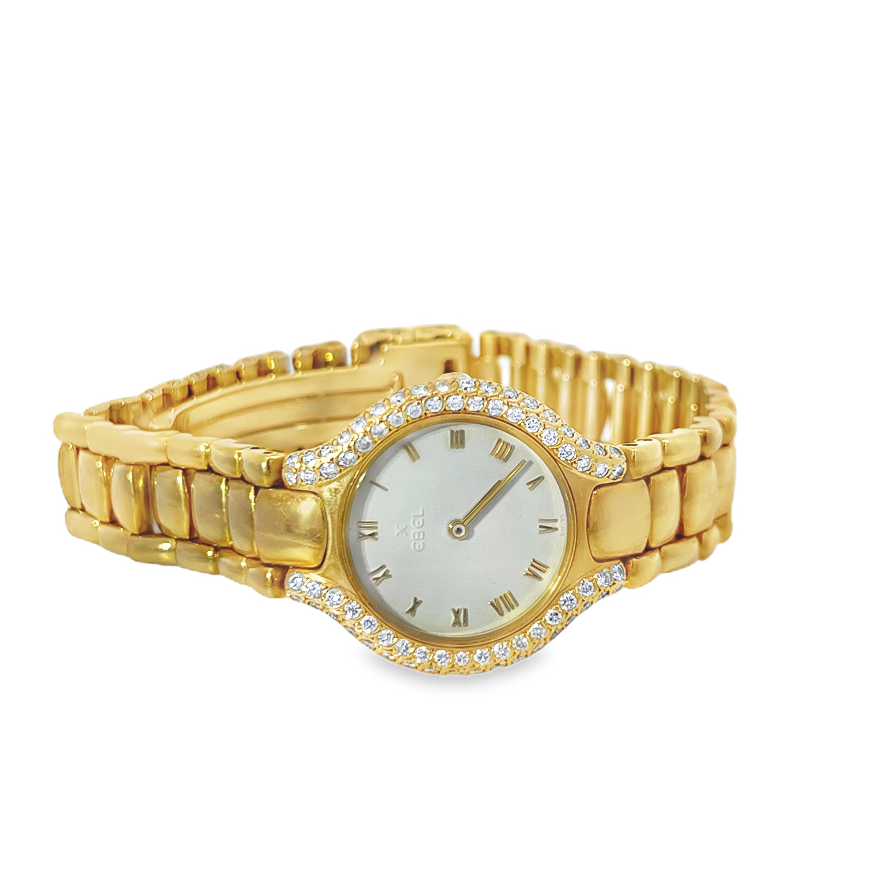 Pre-Owned Ebel Beluga 18K Yellow Gold Diamond Bezel Ladies Watch Ref. 42100081 Swiss