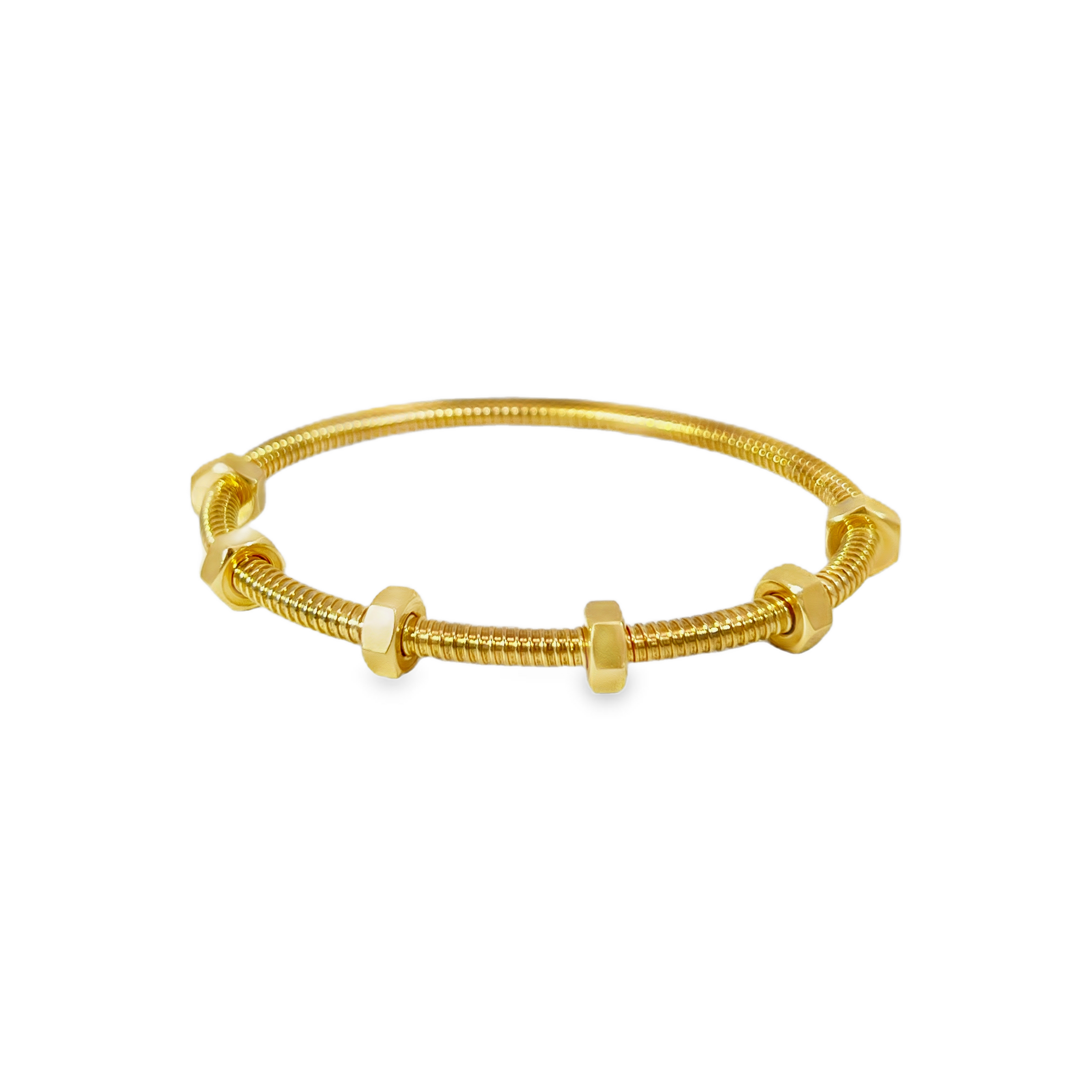 Estate Cartier Écrou de Cartier 18K Yellow Gold Bangle Bracelet – 6"
