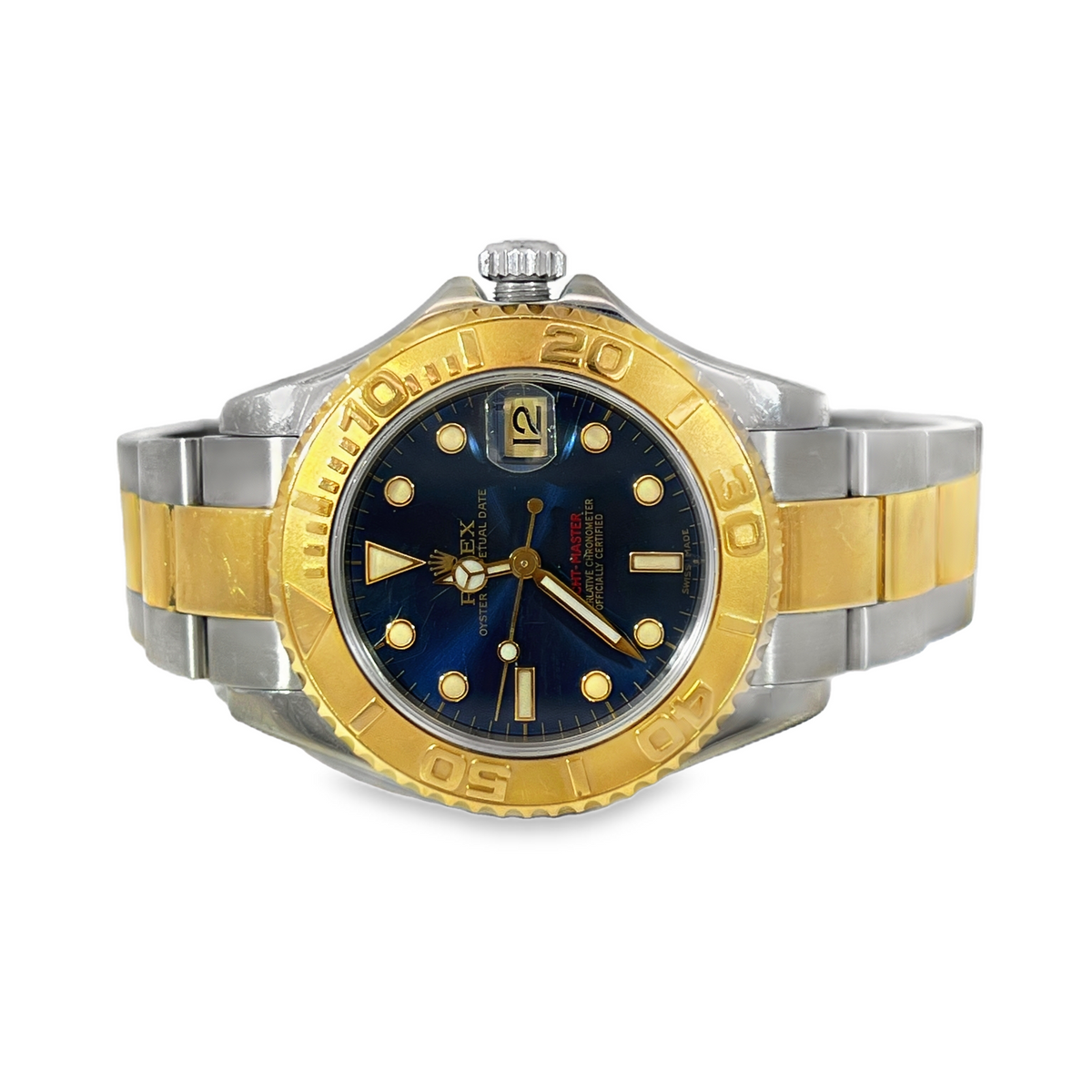 Pre-Owned Rolex Yacht-Master 35 Two-Tone Blue Dial Ref. 168623 – Full Set 2007