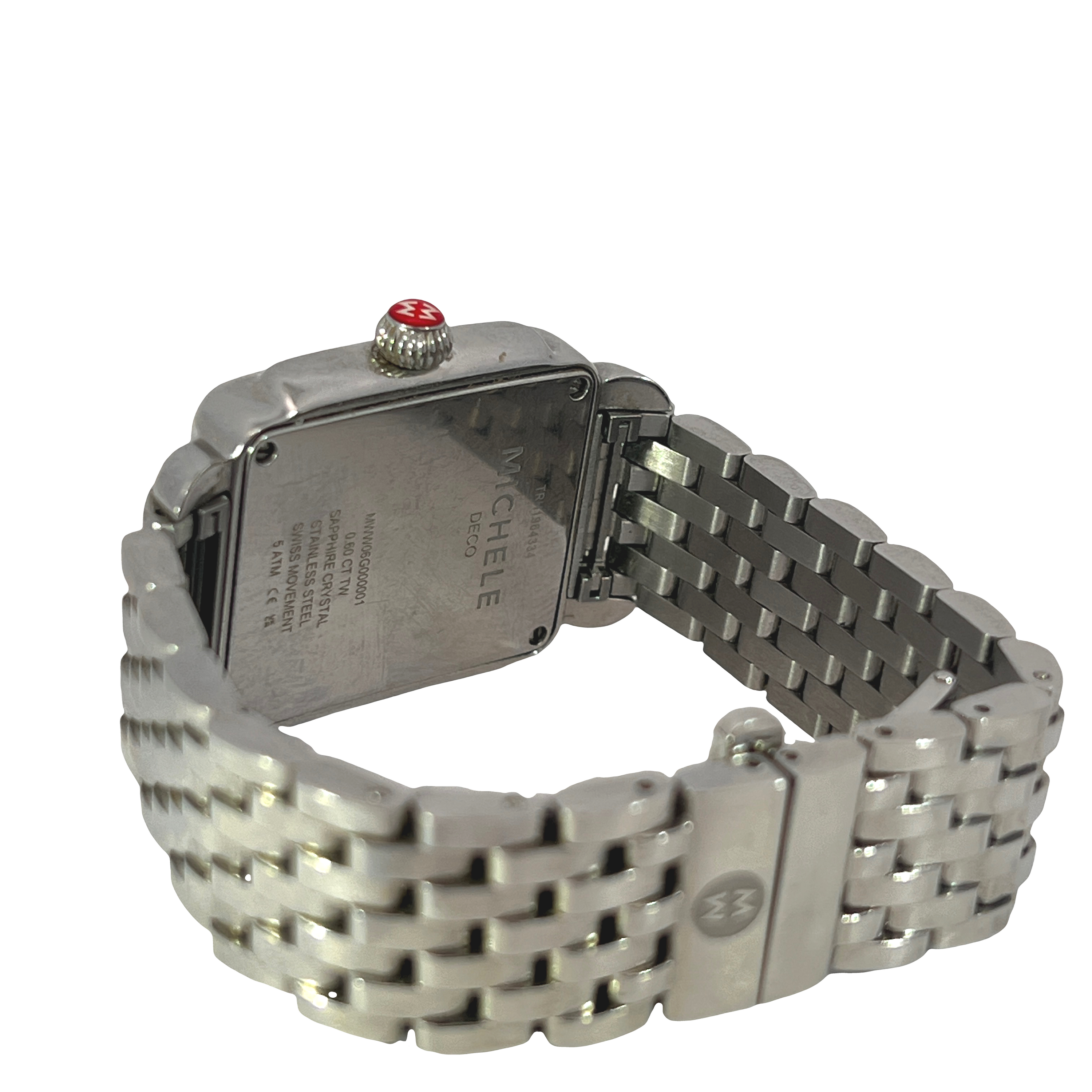 Pre-Owned MICHELE Deco Madison Mid 31mm Diamond Stainless Steel Watch Ref. MWW06G000001