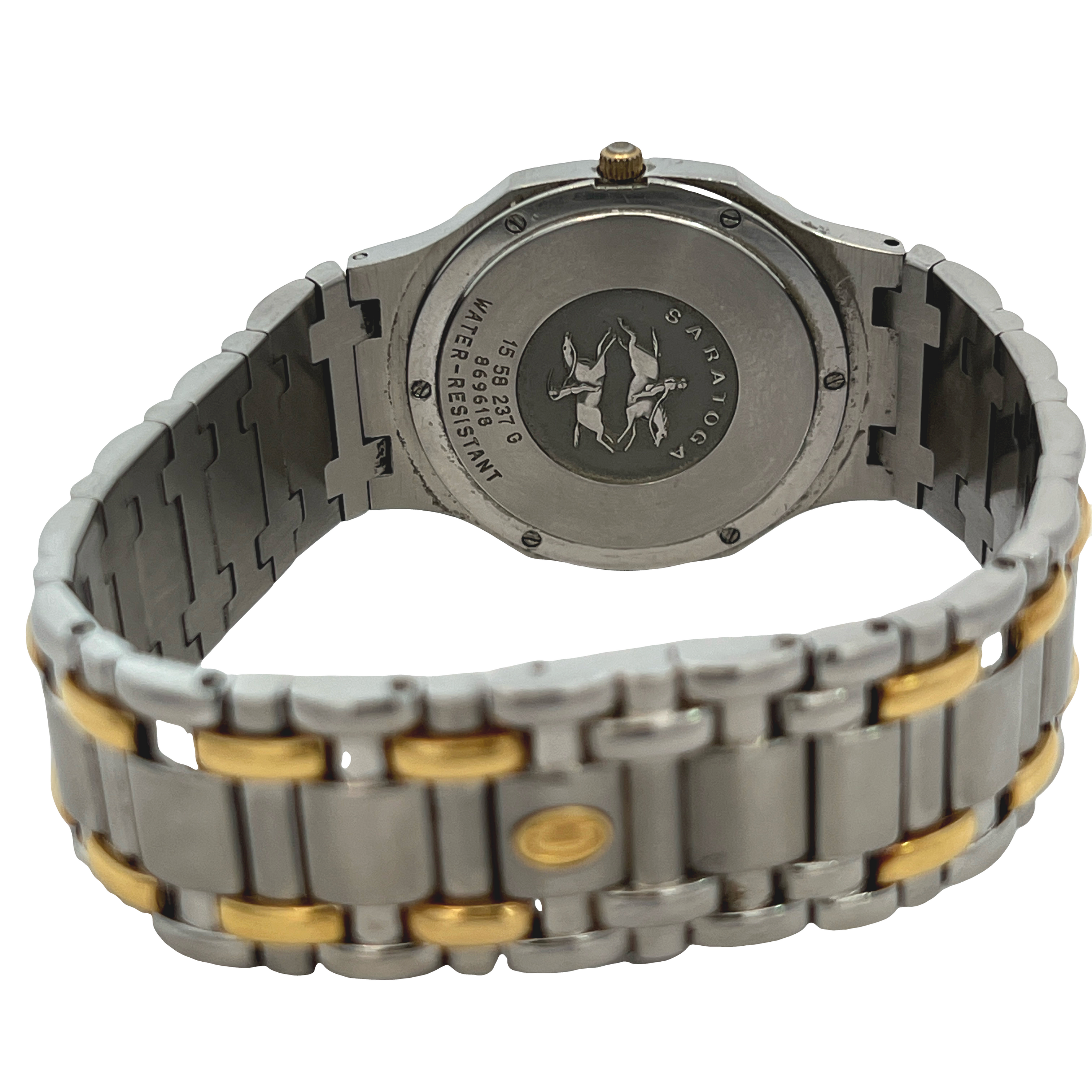 Pre-Owned Concord Saratoga Two-Tone Stainless Steel & 18K Gold Quartz Watch Silver Dial