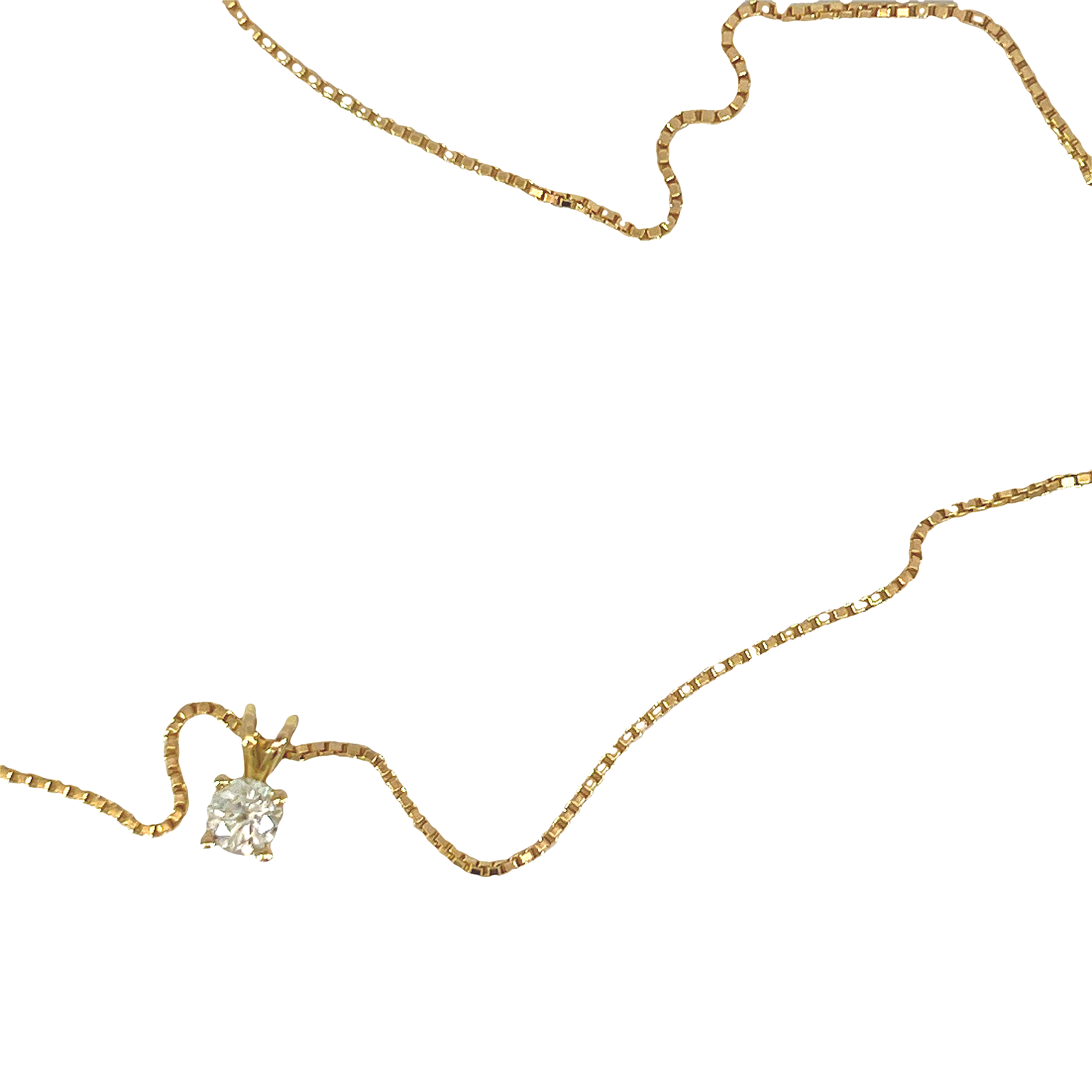 14K Yellow Gold 0.56ct Natural Diamond Solitaire Pendant Necklace