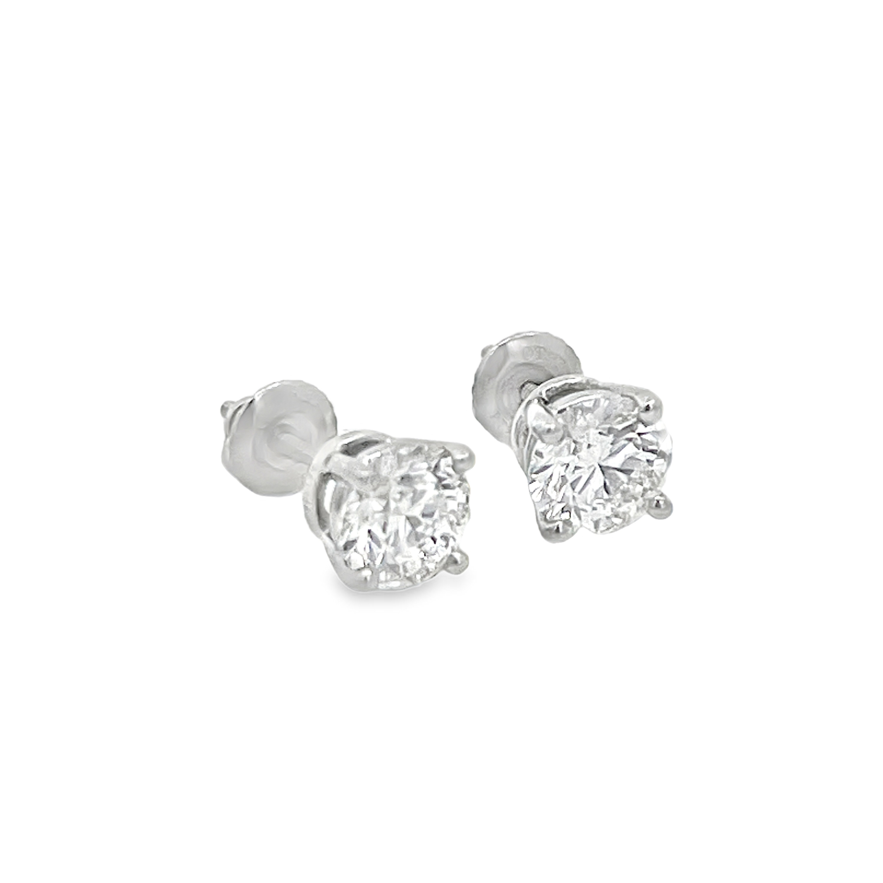 Estate Tiffany & Co. Platinum 2.50 Carat Diamond Stud Earrings | E/F VS