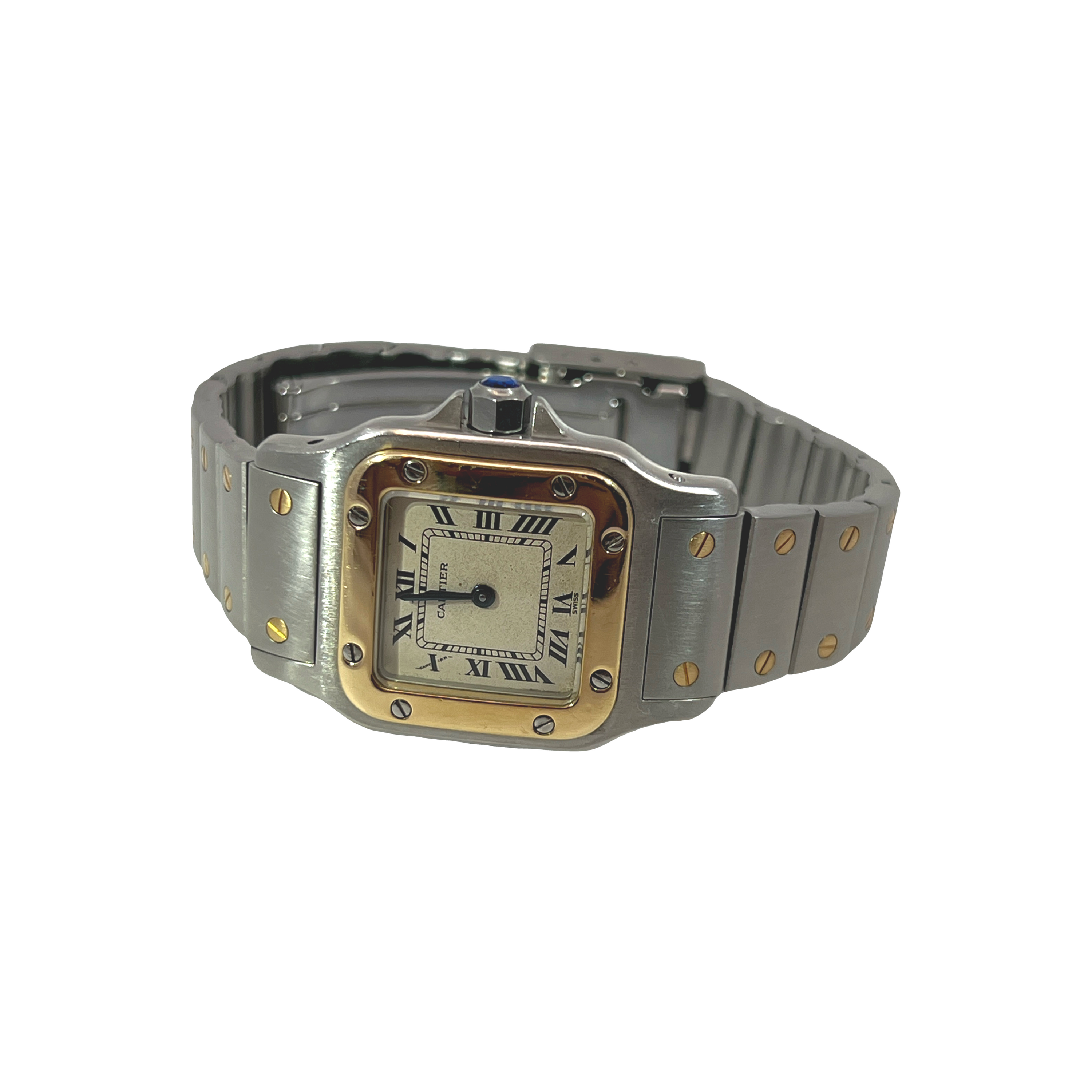 Pre-Owned Cartier Santos Galbée 24mm Ref. 1567 Two-Tone 18K Gold & Stainless Steel Quartz Watch