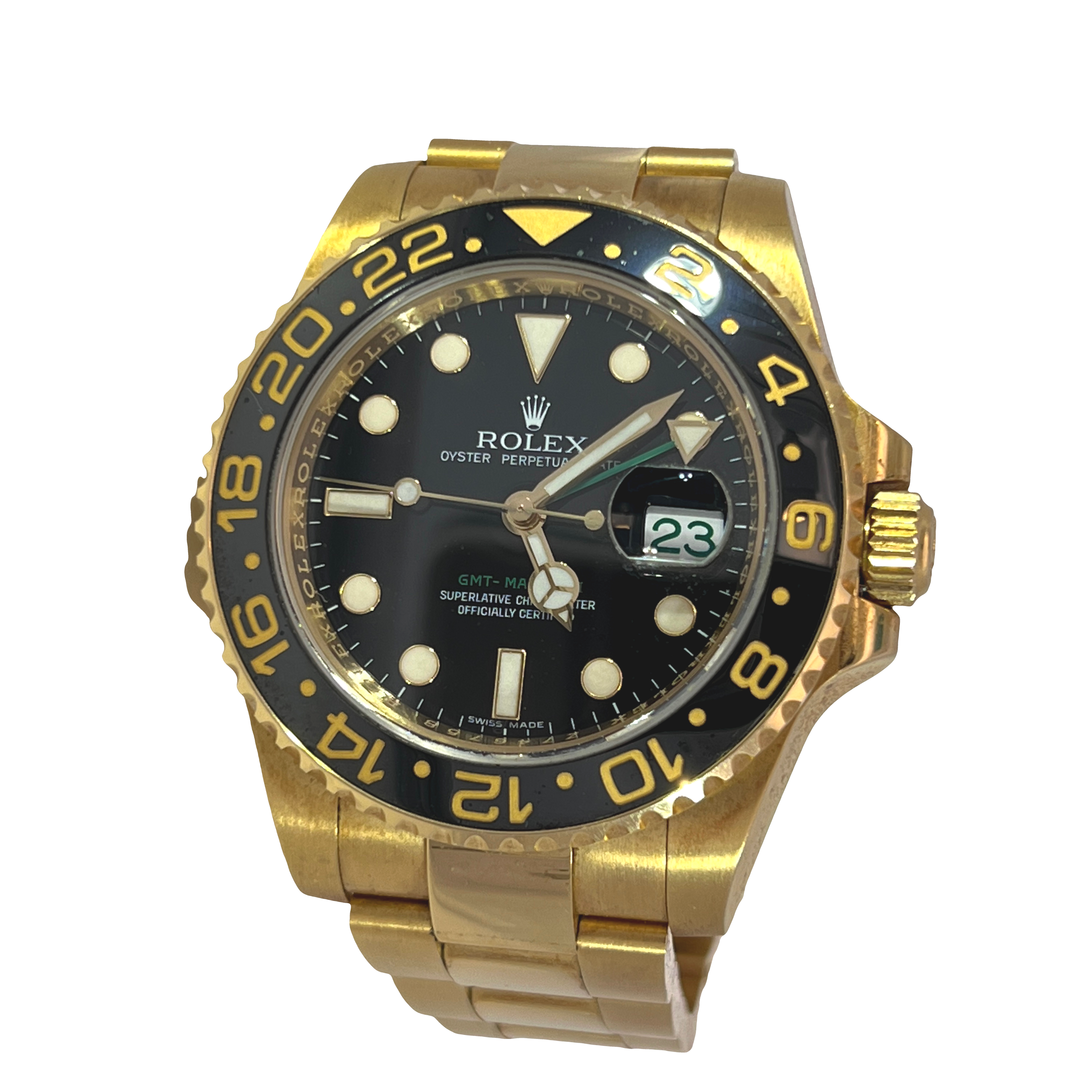 2007 Rolex GMT-Master II 18K Yellow Gold Black Dial Ref. 116718LN | Full Set