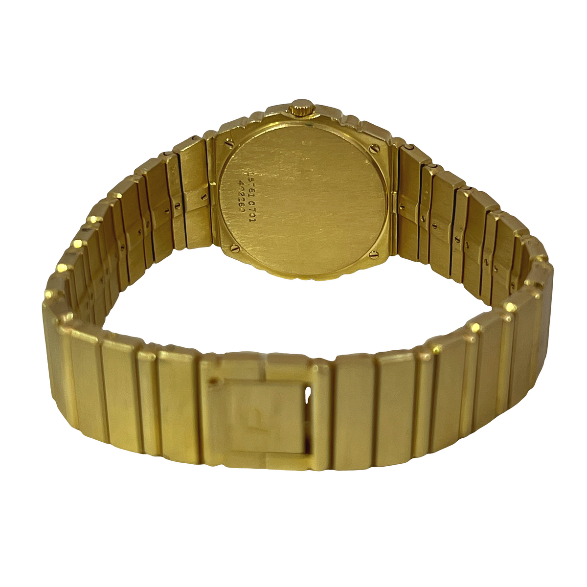 Pre-Owned Piaget Polo Small 18K Yellow Gold Black Dial Quartz Watch Ref. 15761