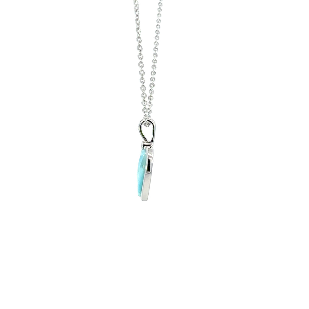 SS Larimar heart pendant w/ w