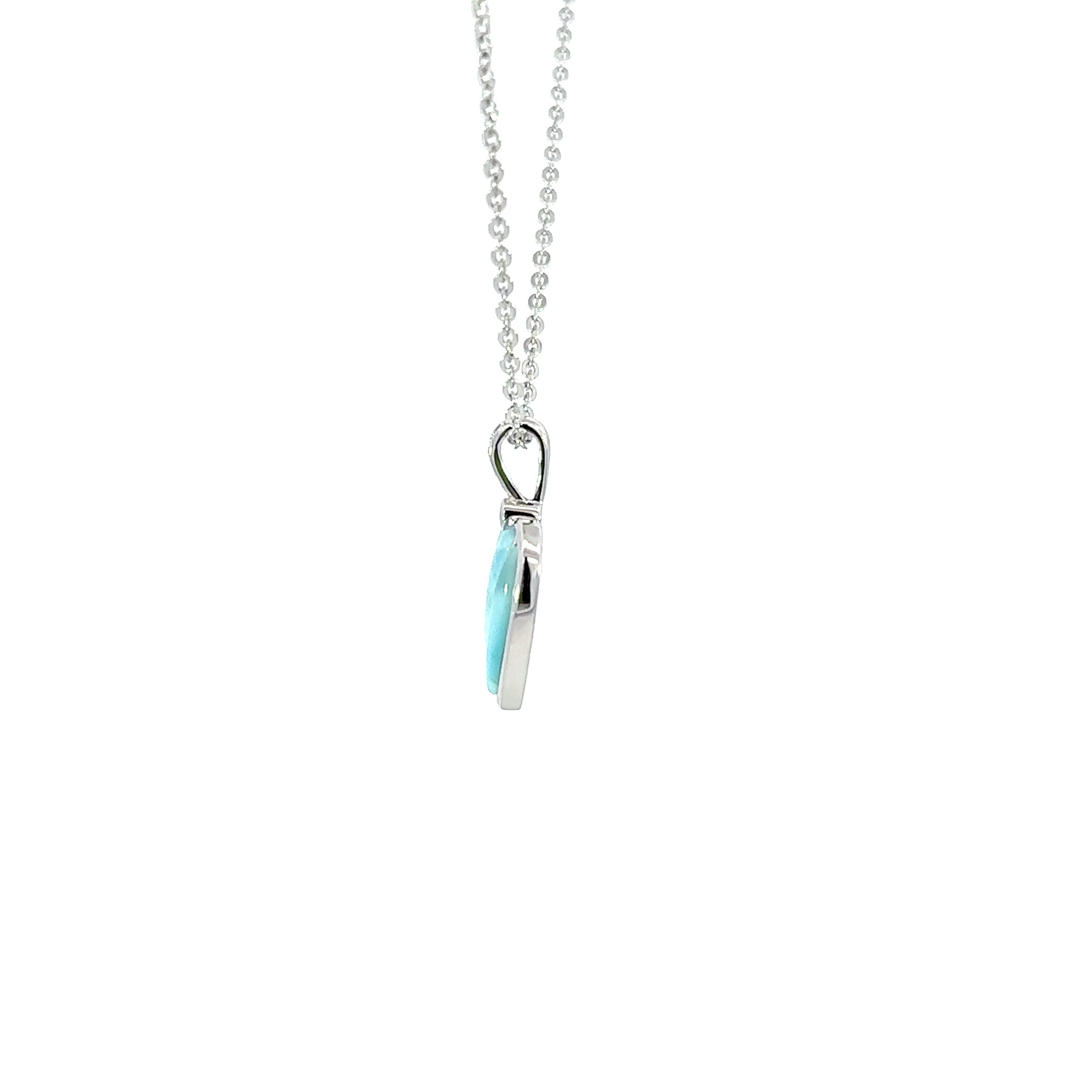 SS Larimar heart pendant w/ w