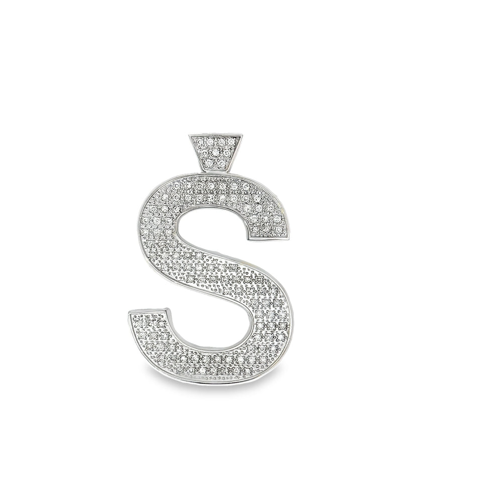 -E- 14kt wg Diamond Letter "S"
