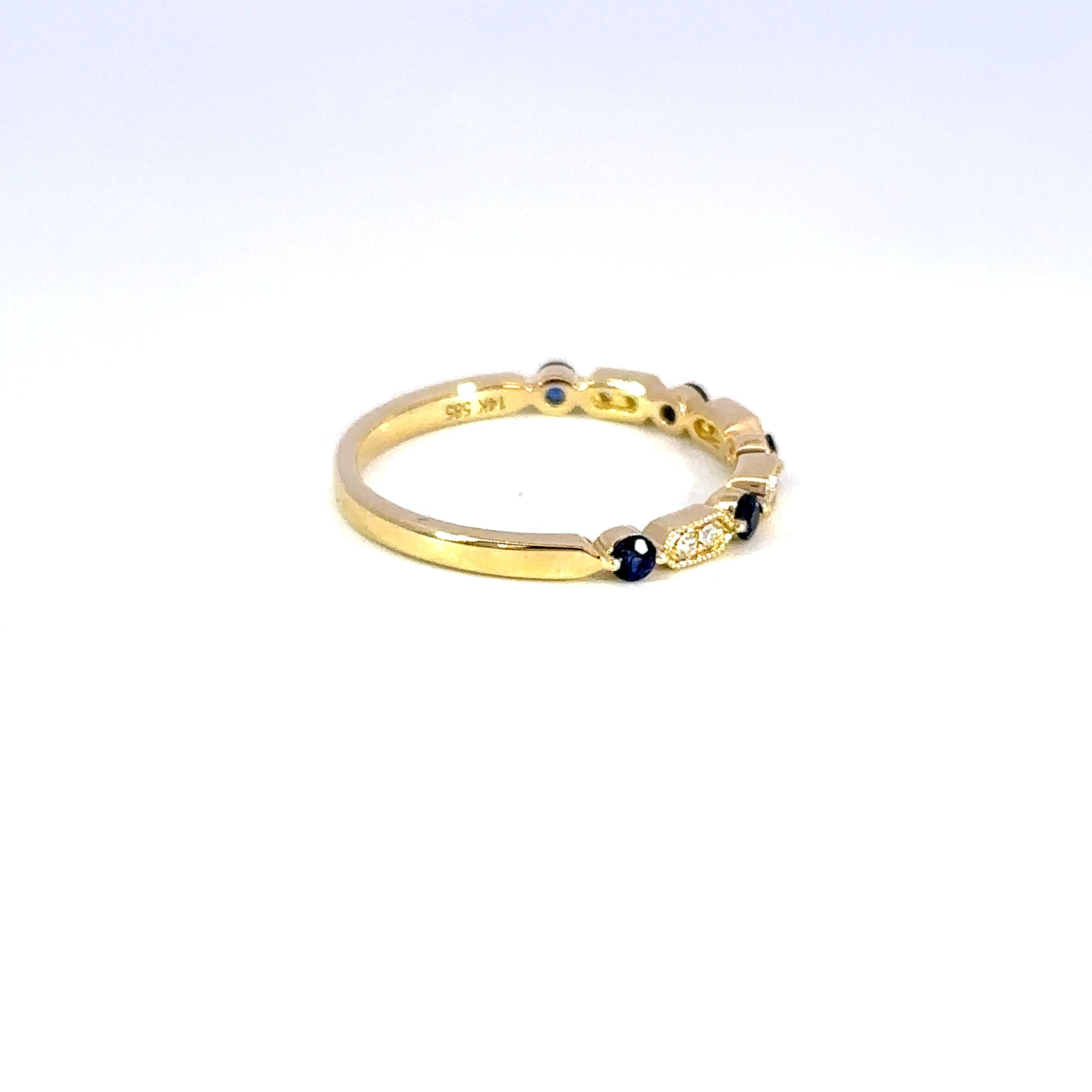 14kt yg Sapphire & Diamond Ban