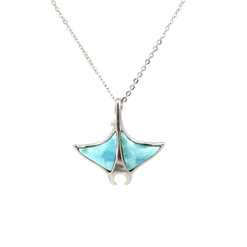 SS Larimar Manta Ray Pendant