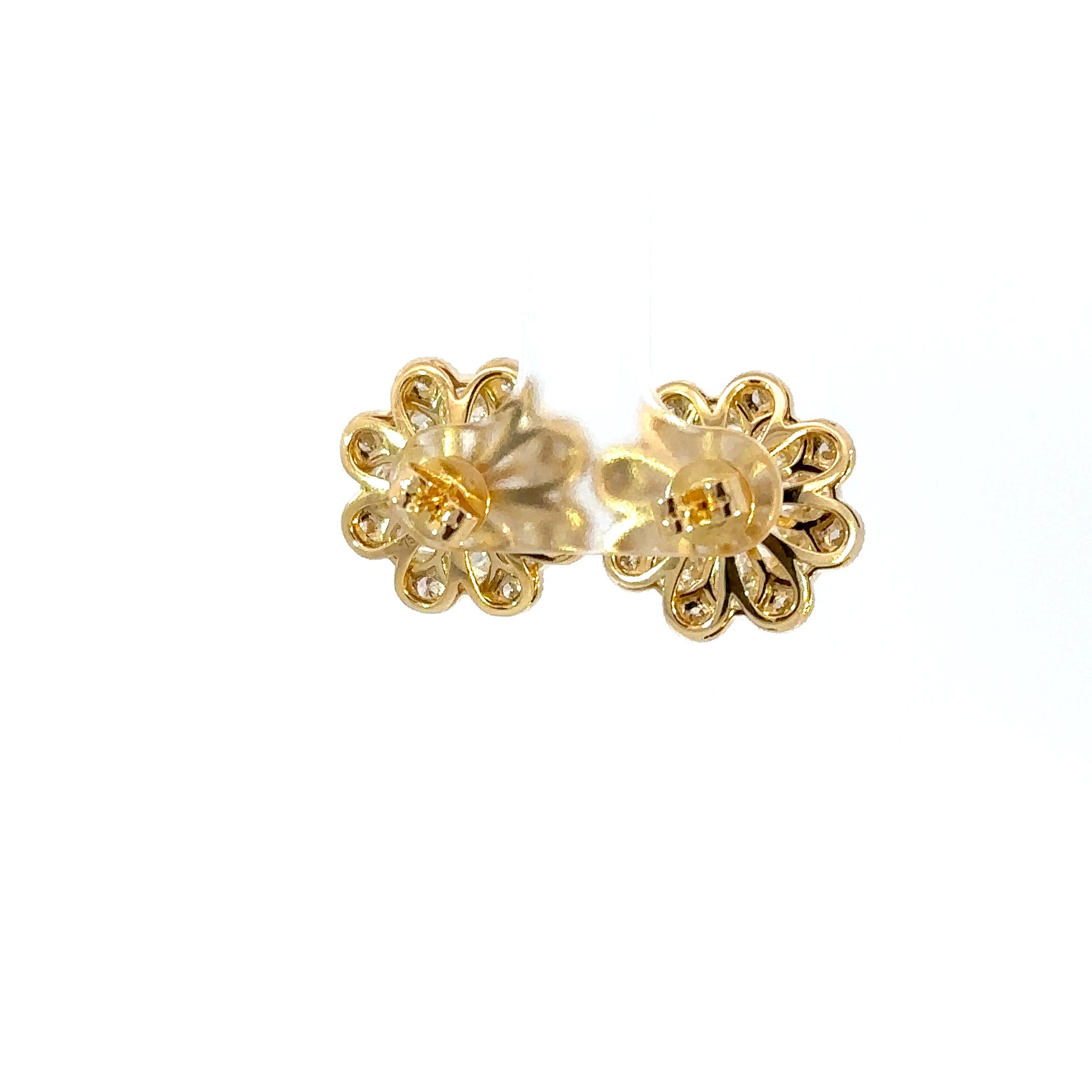 18kt yg Flower Earrings 
with