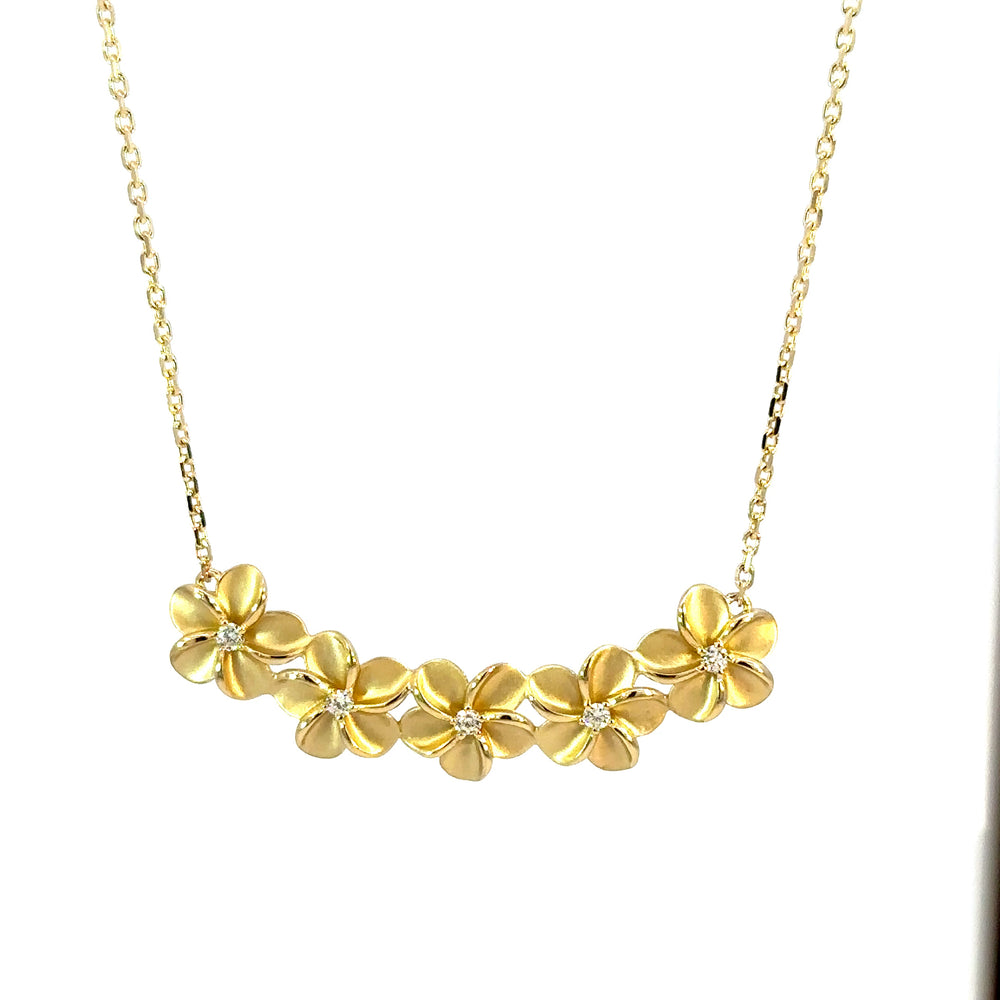 14k yg Plumeria necklace 5D  .